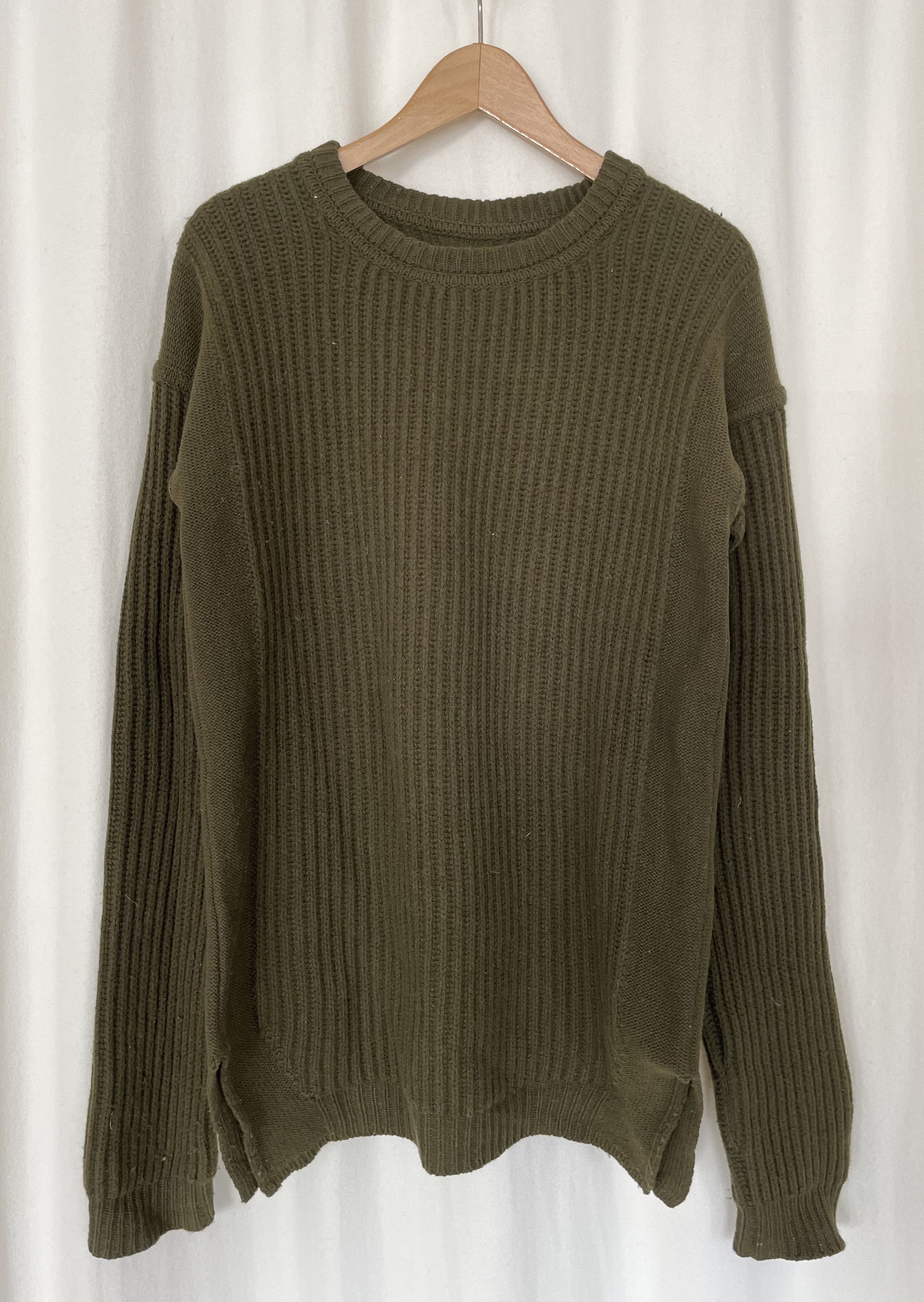image of Rick Owens Fisherman Sweater in Dirty Green, Men's (Size Medium)