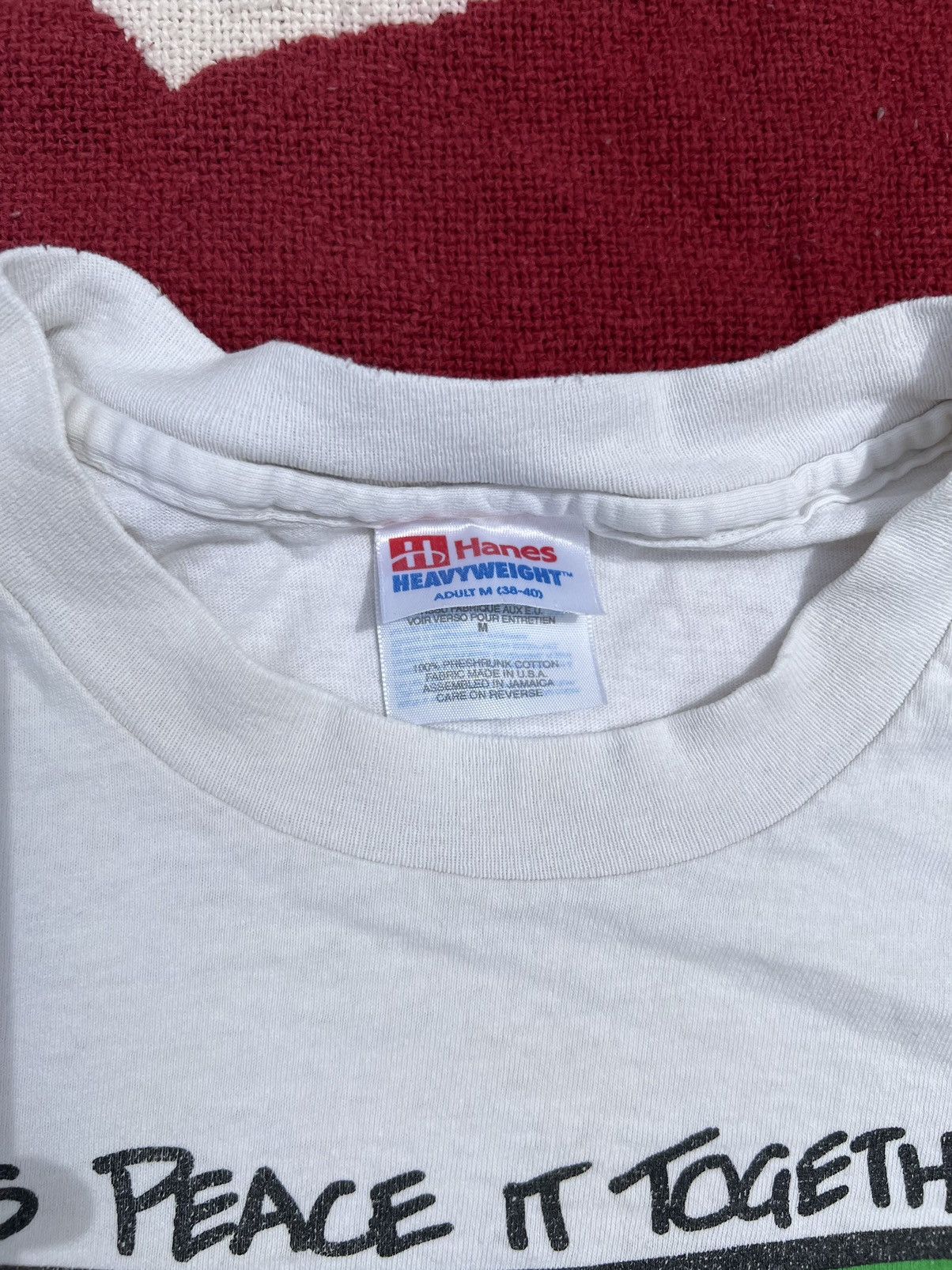 Hanes × Vintage 90s Lets Peace It Together Art Tee Size US M / EU 48-50 / 2 - 2 Thumbnail