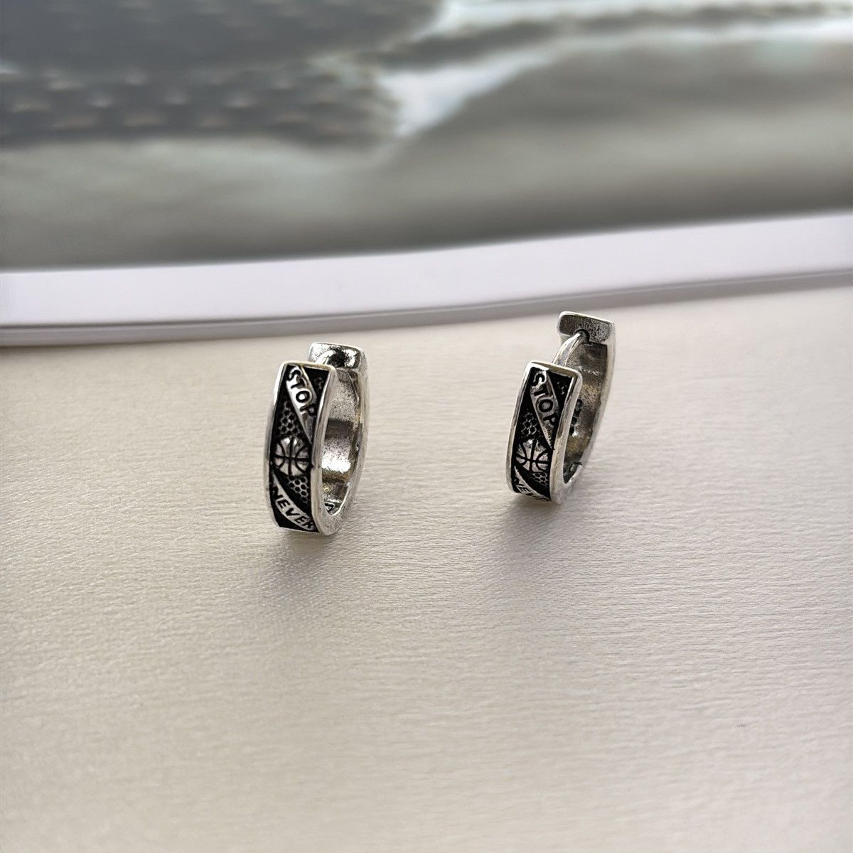 Other 16mm Basketball Hoop Earrings for Men Women Streetwear Size ONE SIZE - 2 Thumbnail