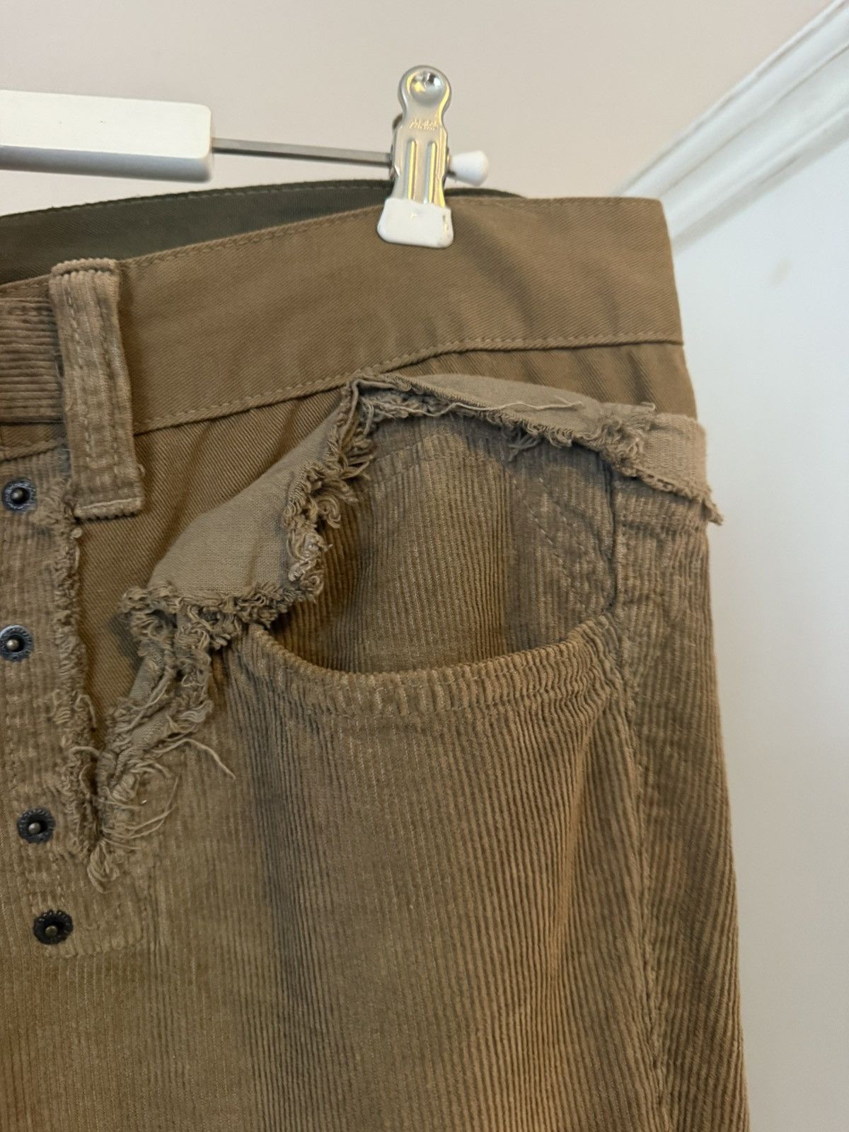 Dolce & Gabbana Distressed Corduroy Pants with Dual Waistband Detail Size US 34 / EU 50 - 7 Thumbnail