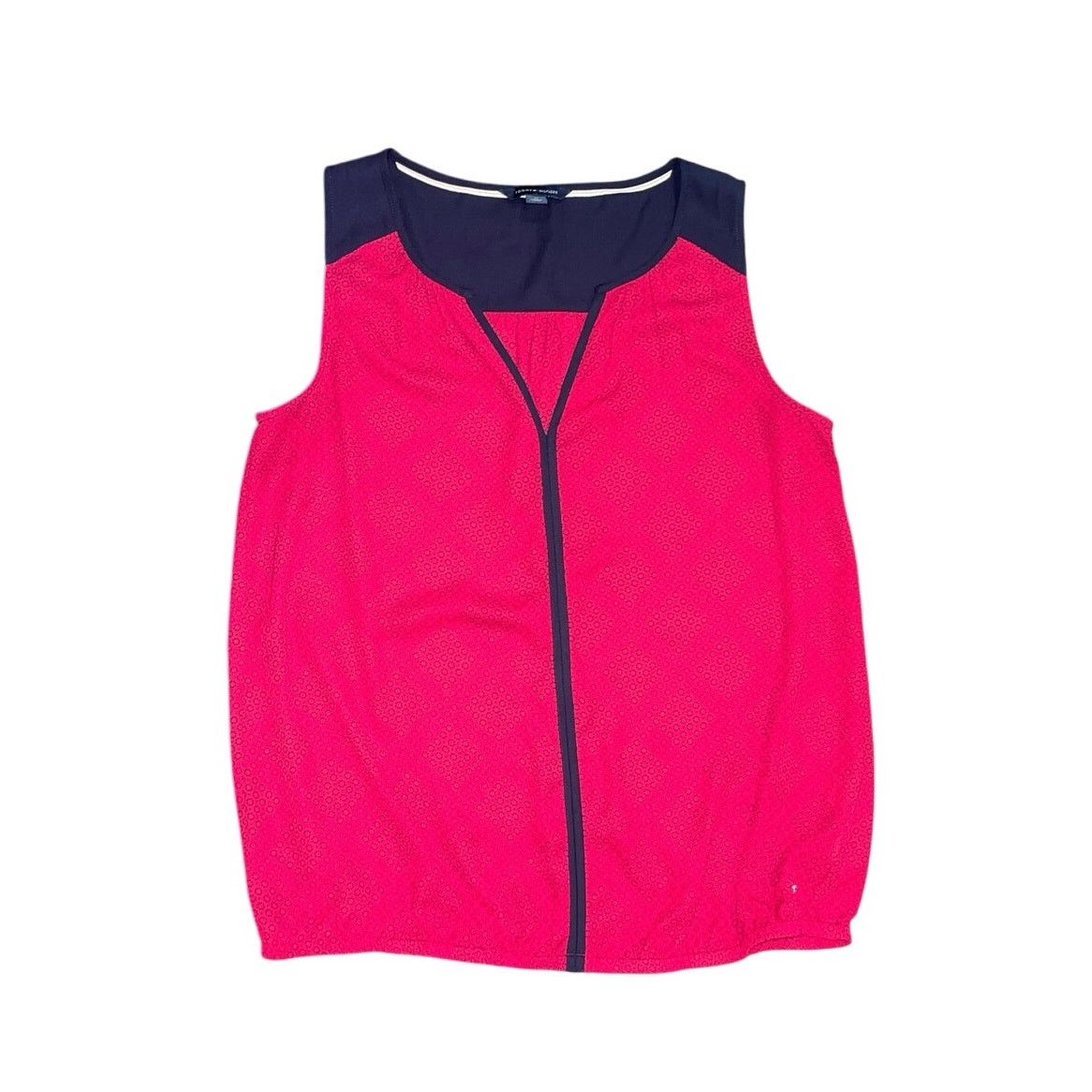 Tommy Hilfiger Sleeveless Two Tone Blouse V-neck Medium Office Casual Chic Size M / US 6-8 / IT 42-44 - 1 Thumbnail