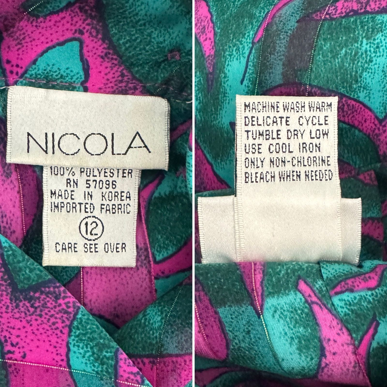 Vintage Vintage Nicola mock neck semi sheer blouse size 12 large L Size L / US 10 / IT 46 - 6 Thumbnail