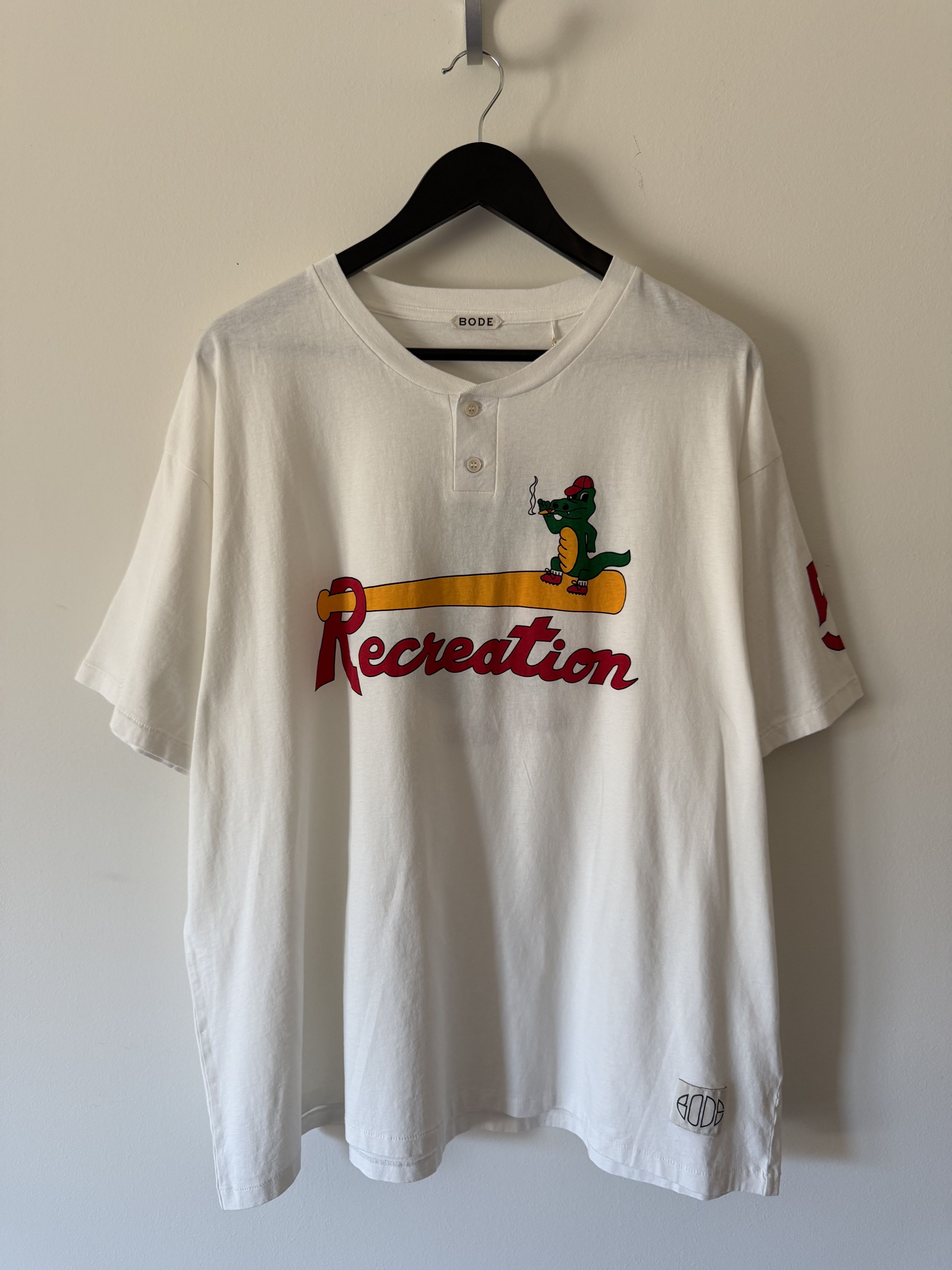 Bode Bode Reptile Rec Baseball Tee in Cream Size US XXL / EU 58 / 5 - 1 Thumbnail