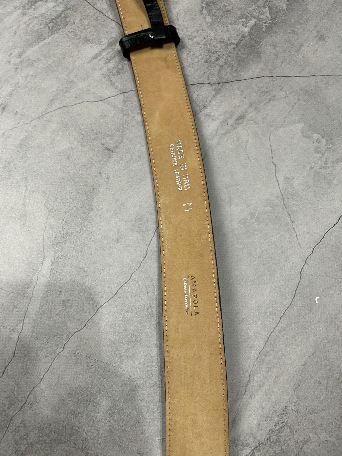 Japanese Brand Vintage Amapola Crocodile Alligator leather belt Size ONE SIZE - 10 Thumbnail