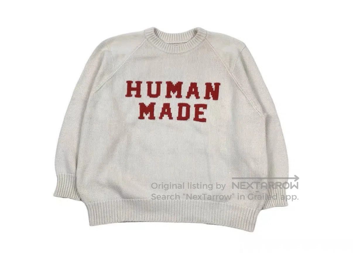 Human Made White Crewneck Sweater with Red Text Design . Size US XL / EU 56 / 4 - 1 Thumbnail