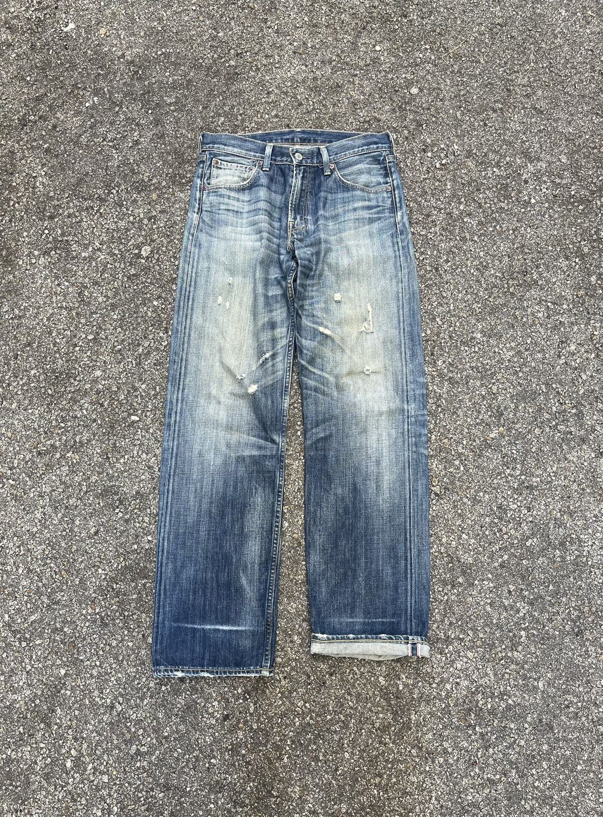 Levi's Vintage Levis 503 Redline Distressed Jeans Rusty Wash Denim Size US 31 - 1 Thumbnail
