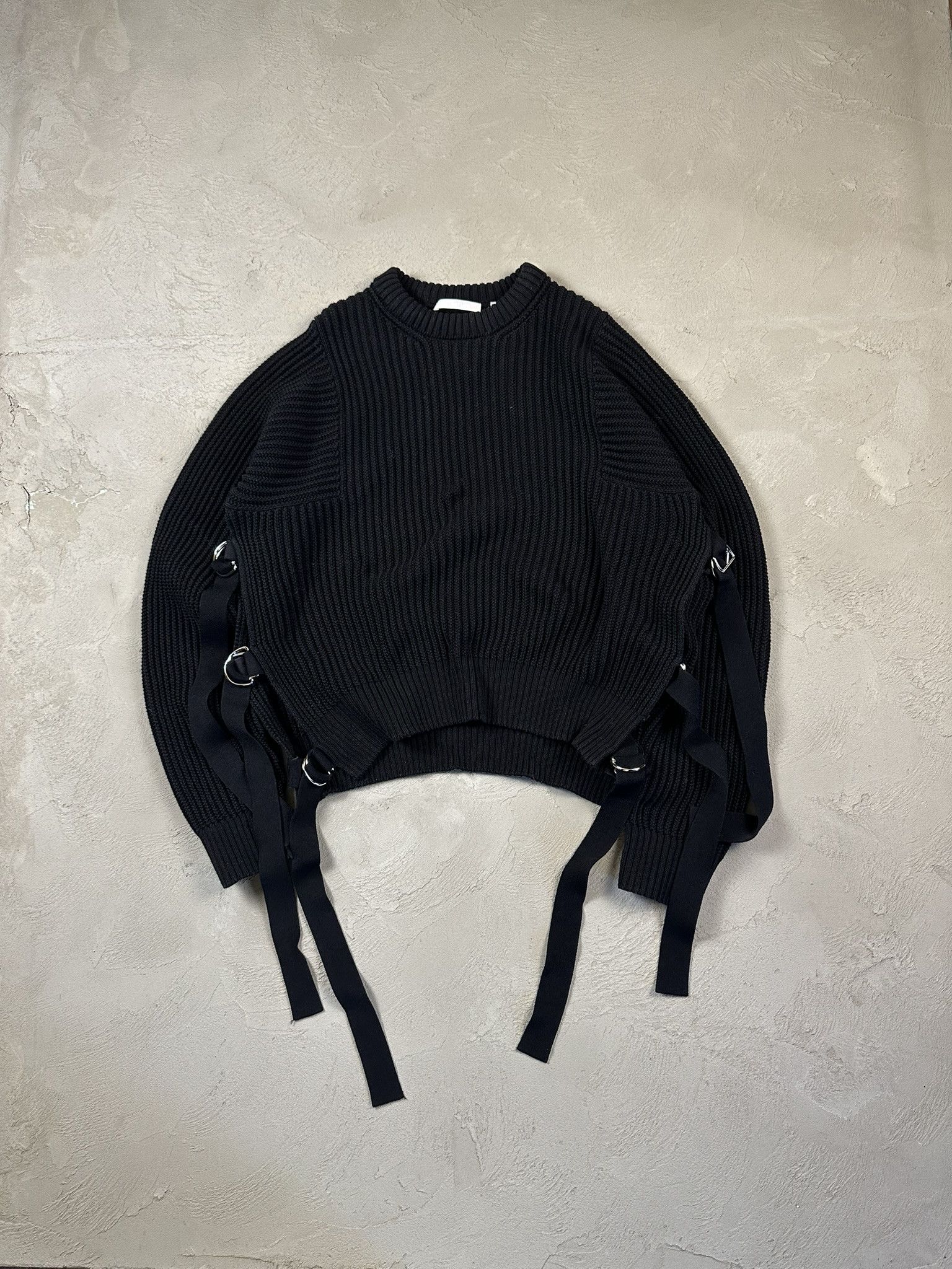helmut lang asymmetry bicolor knit