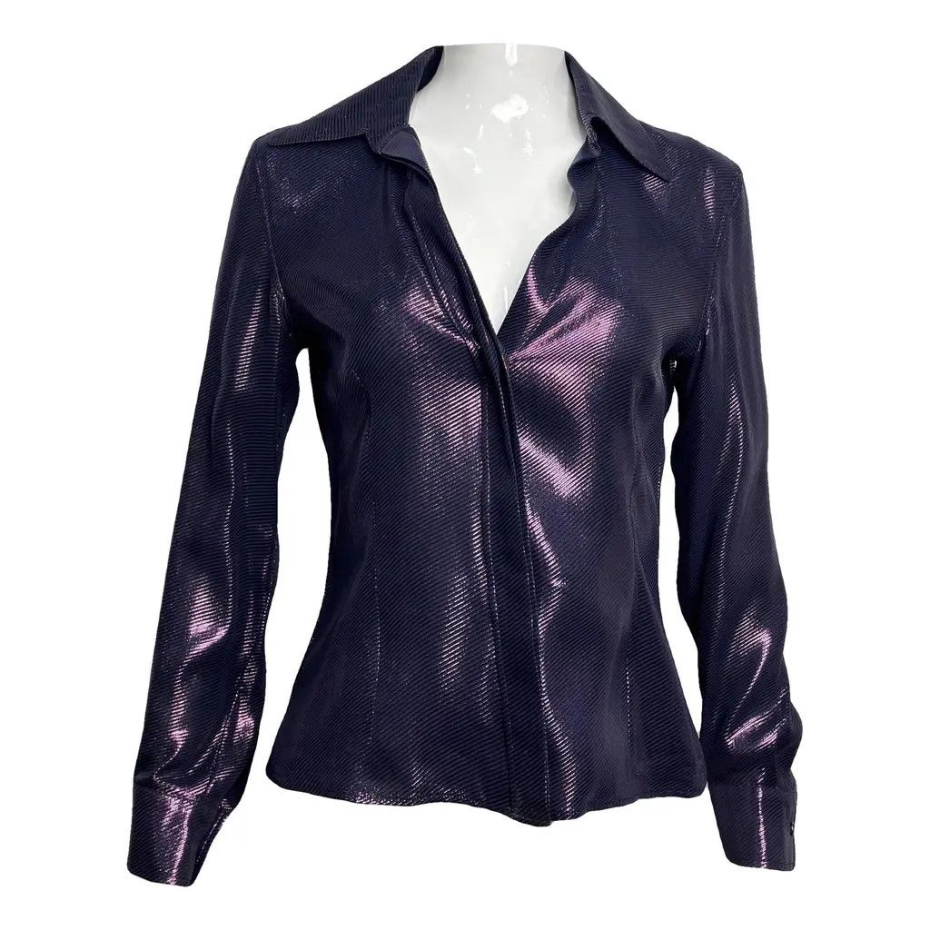 Hermes Gareth Pugh Iridescent Ribbed Long Sleeve Top Size XS / US 0-2 / IT 36-38 - 1 Thumbnail
