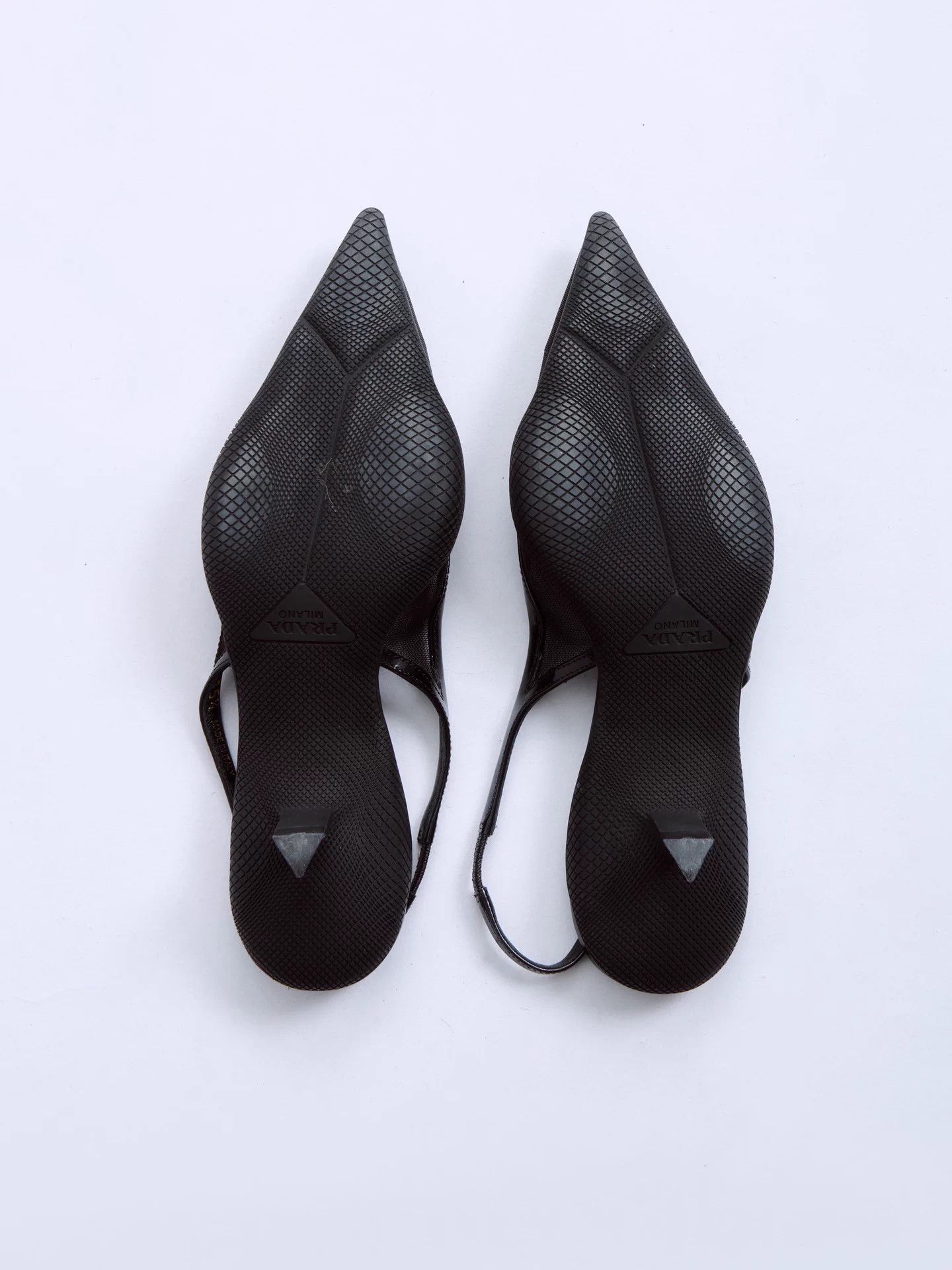 Prada PRADA 2022SS black mesh cat heels triangle logo Size US 6 / IT 36 - 8 Thumbnail