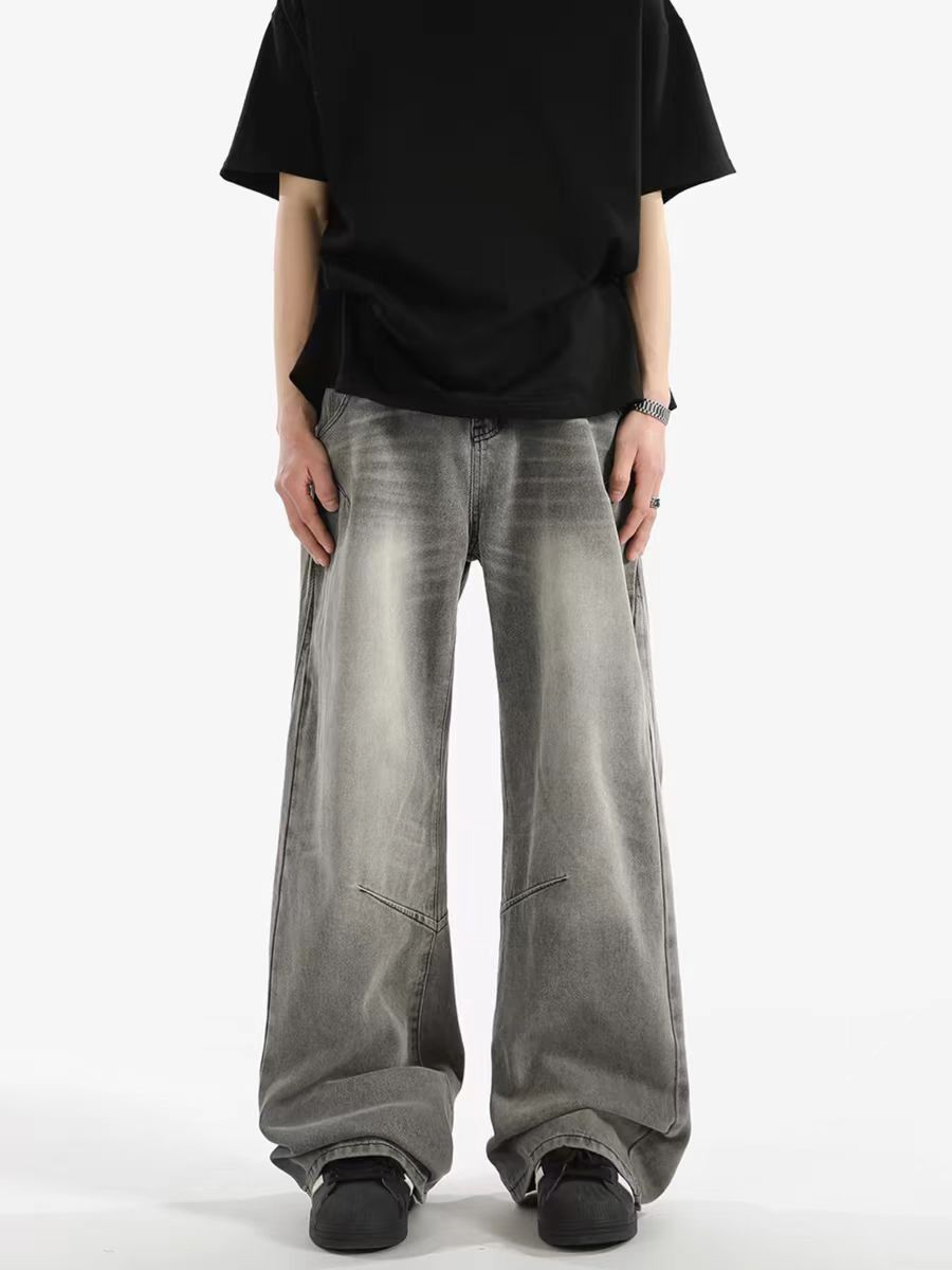 Japanese Brand × Jean Washed and Aged Gray High Street Loose Jeans Size US 34 / EU 50 - 3 Thumbnail