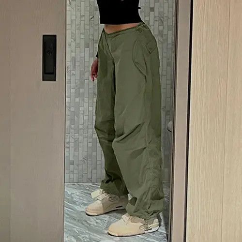 Japanese Brand × Vintage Unisex green loose fit parachute pant Size US 32 / EU 48 - 3 Thumbnail