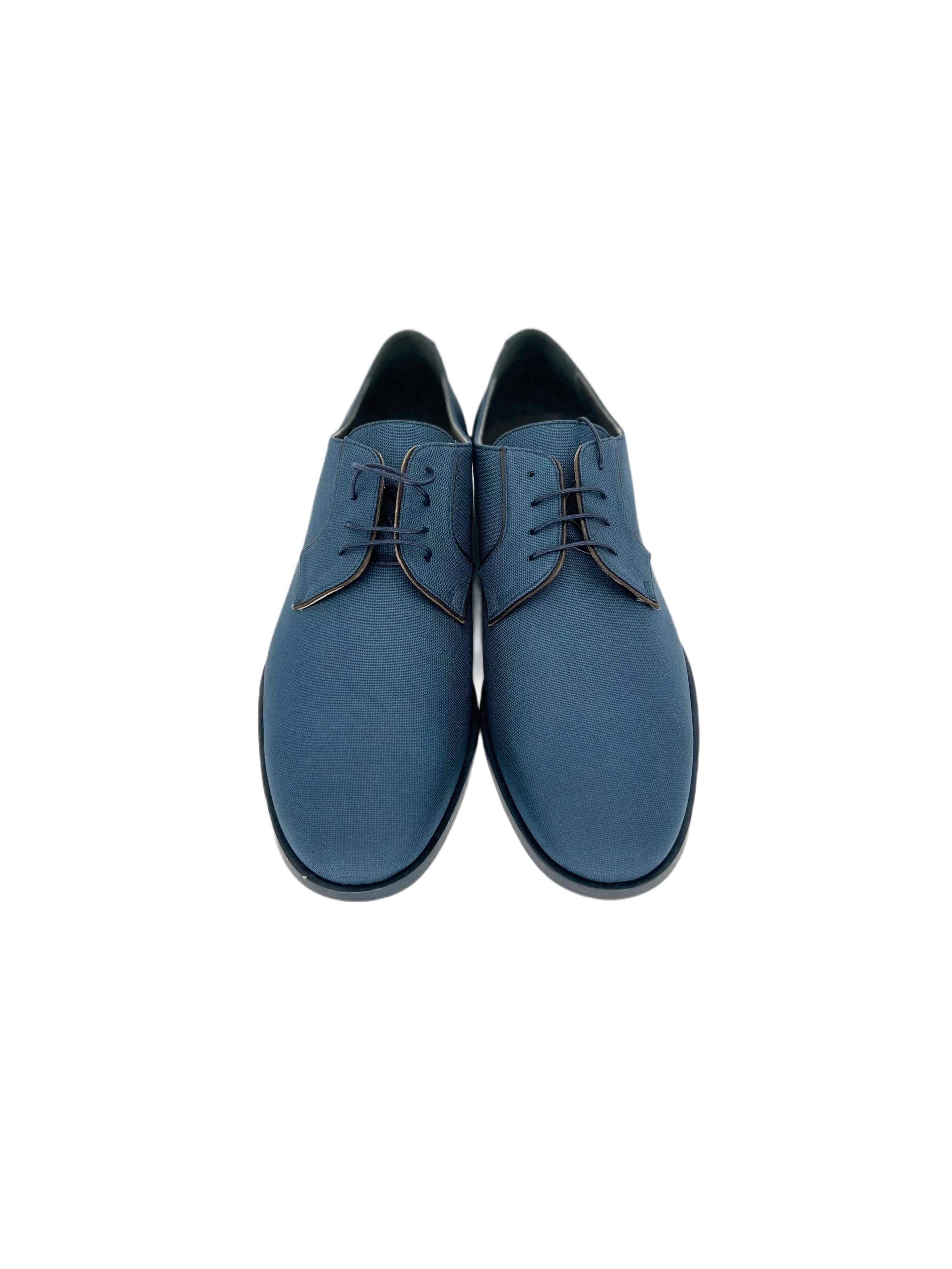 Lanvin Lanvin Blue Nylon Weave Derby Shoe Size US 11 / EU 44 - 3 Thumbnail