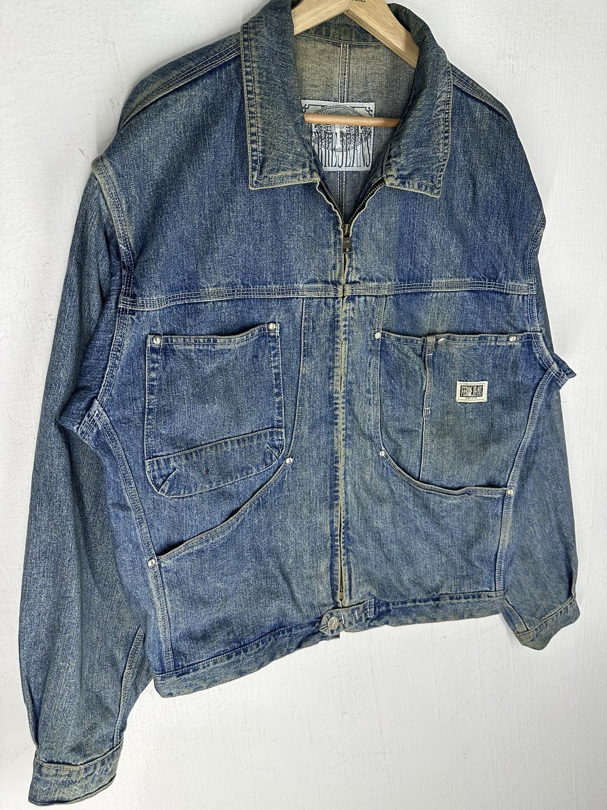 Ferre × If Six Was Nine × Vintage Vintage Ferre Jeans Sun Faded Worker Jacket Size US L / EU 52-54 / 3 - 3 Thumbnail