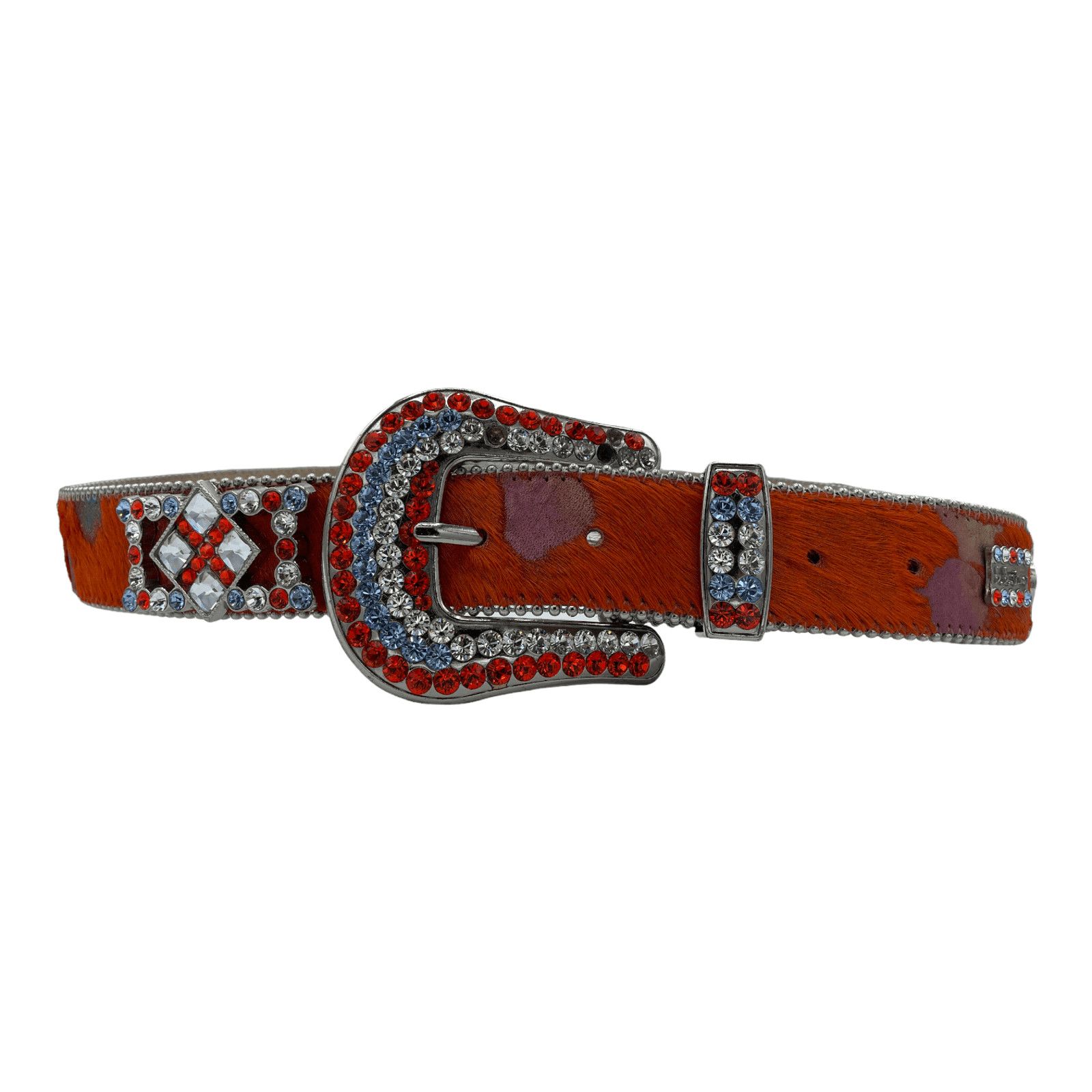 image of B B Simon B.b. Simon Crystal Studded Belt Belt Red Multi Pre-Owned, Men's