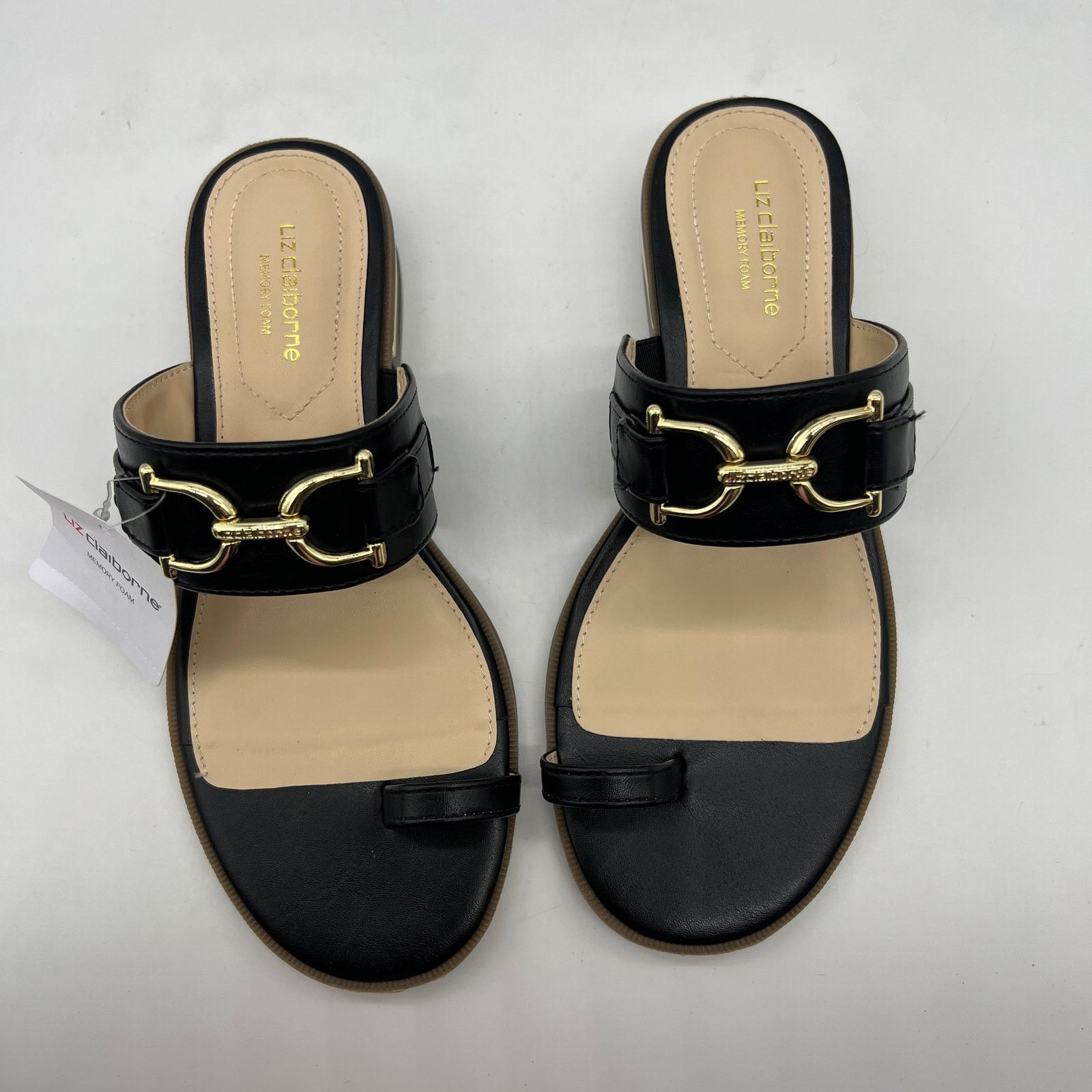 Other Liz Claiborne Womens Argent Flat Sandals Black Size 6M Size US 6 / IT 36 - 2 Thumbnail