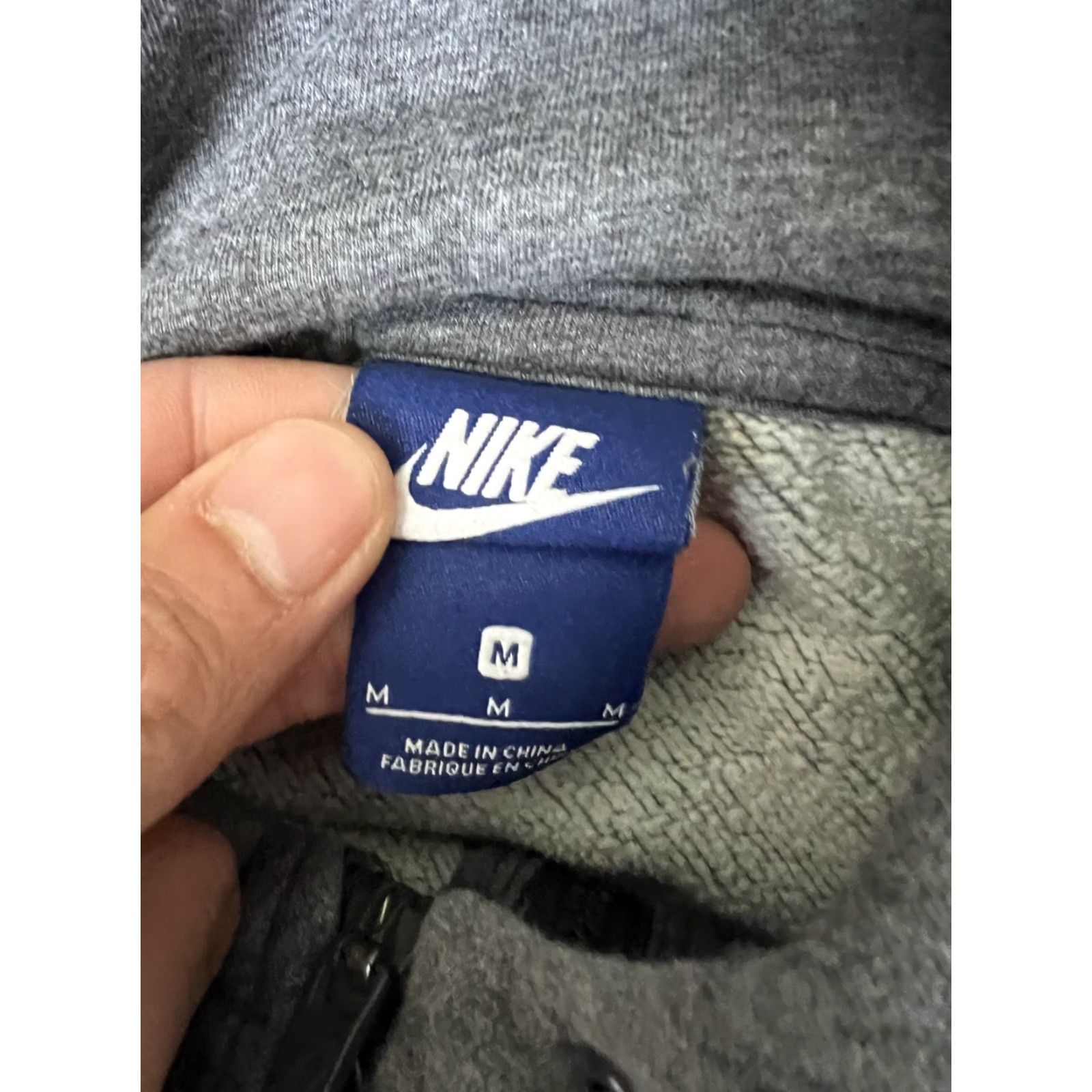 Nike VINTAGE Nike Full Zip Hoodie Sweatshirt M Gray Swoosh Embroidery Nike Sportswear 90s Mens Size US M / EU 48-50 / 2 - 5 Thumbnail
