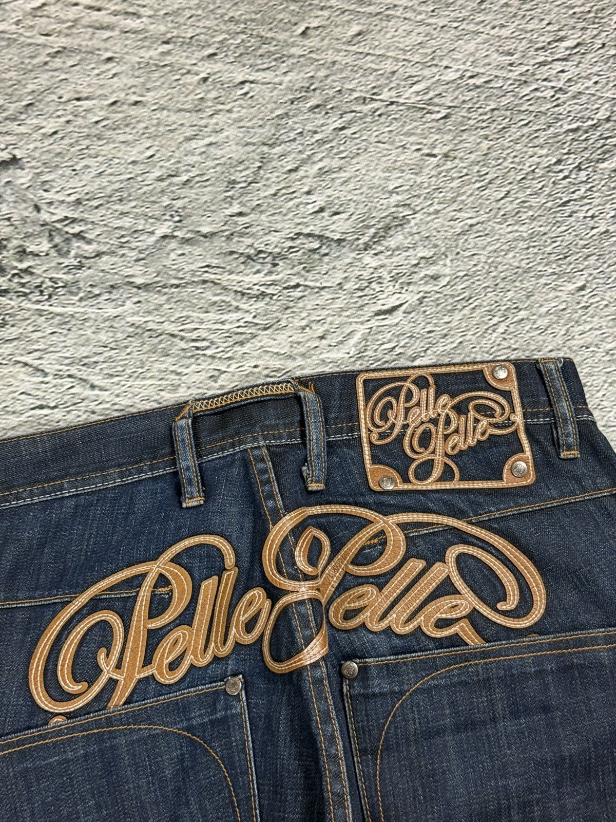 Pelle Pelle Pelle Pelle vintage navy blue jeans Y2K baggy denim big logo Size US 32 / EU 48 - 3 Thumbnail