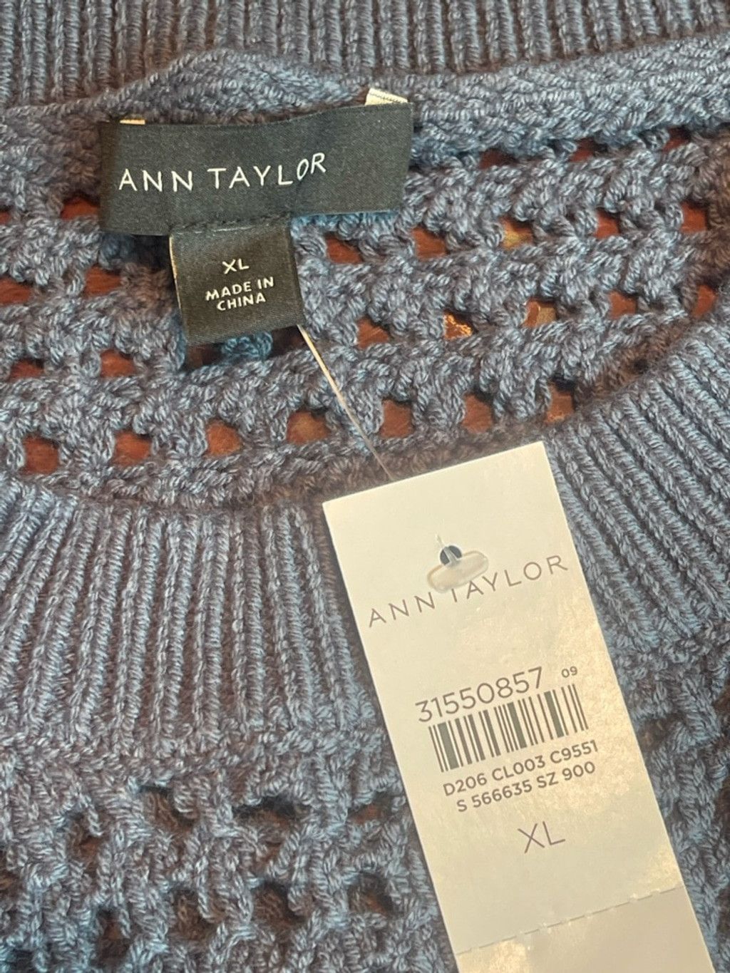 Ann Taylor Ann Taylor XL Crochet Open Knit Sweater Coastal Crochet Boho Size XL / US 12-14 / IT 48-50 - 6 Thumbnail