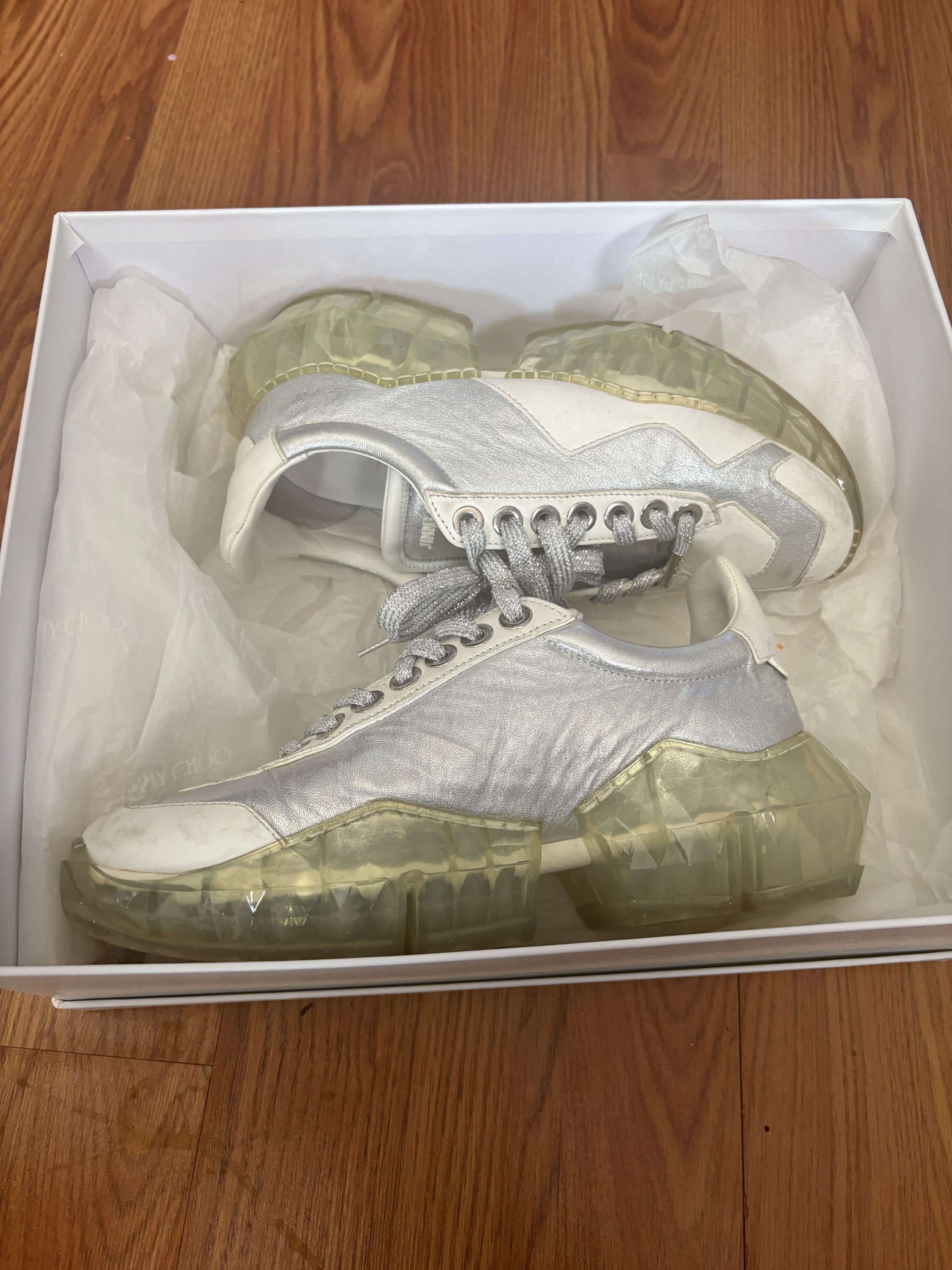 Jimmy Choo Jimmy Choo silver sneakers Size US 7.5 / IT 37.5 - 3 Thumbnail