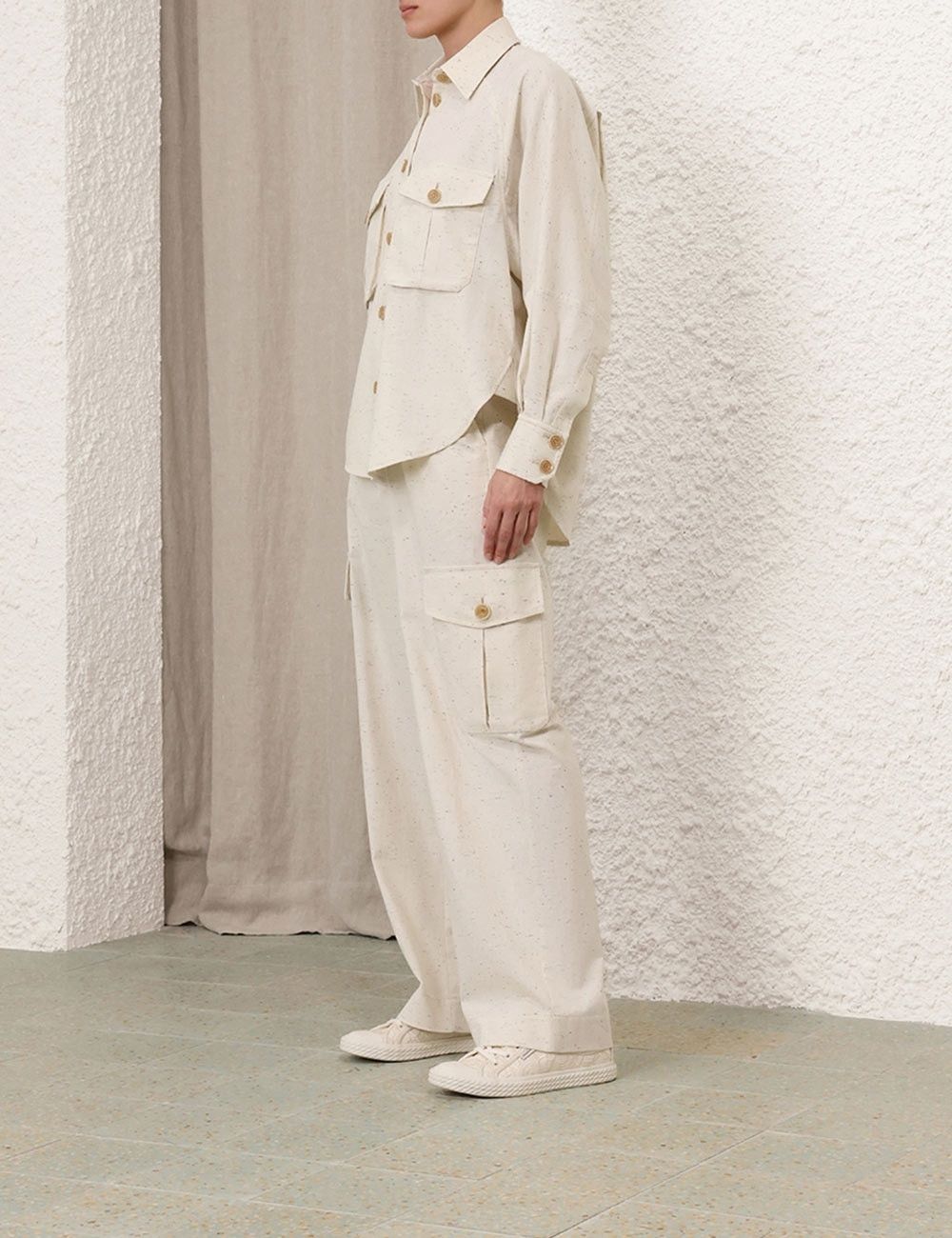 Zimmermann oc11z0825 Illustration Utility Pant in Ivory Size 30" / US 8 / IT 44 - 3 Thumbnail