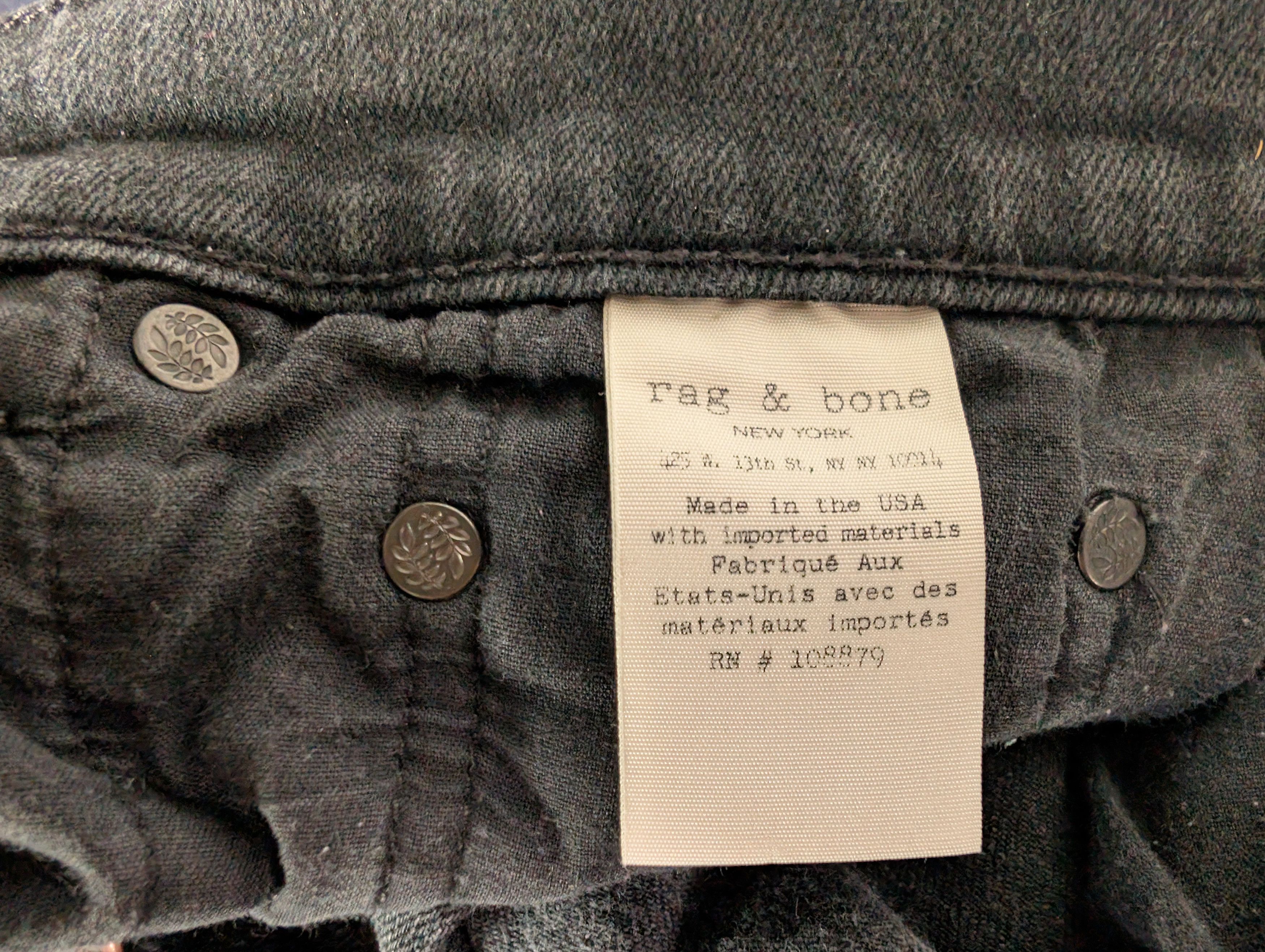 Rag & Bone Rag & Bone Men's Skinny Jeans in Black, size 31 Size US 31 - 7 Thumbnail