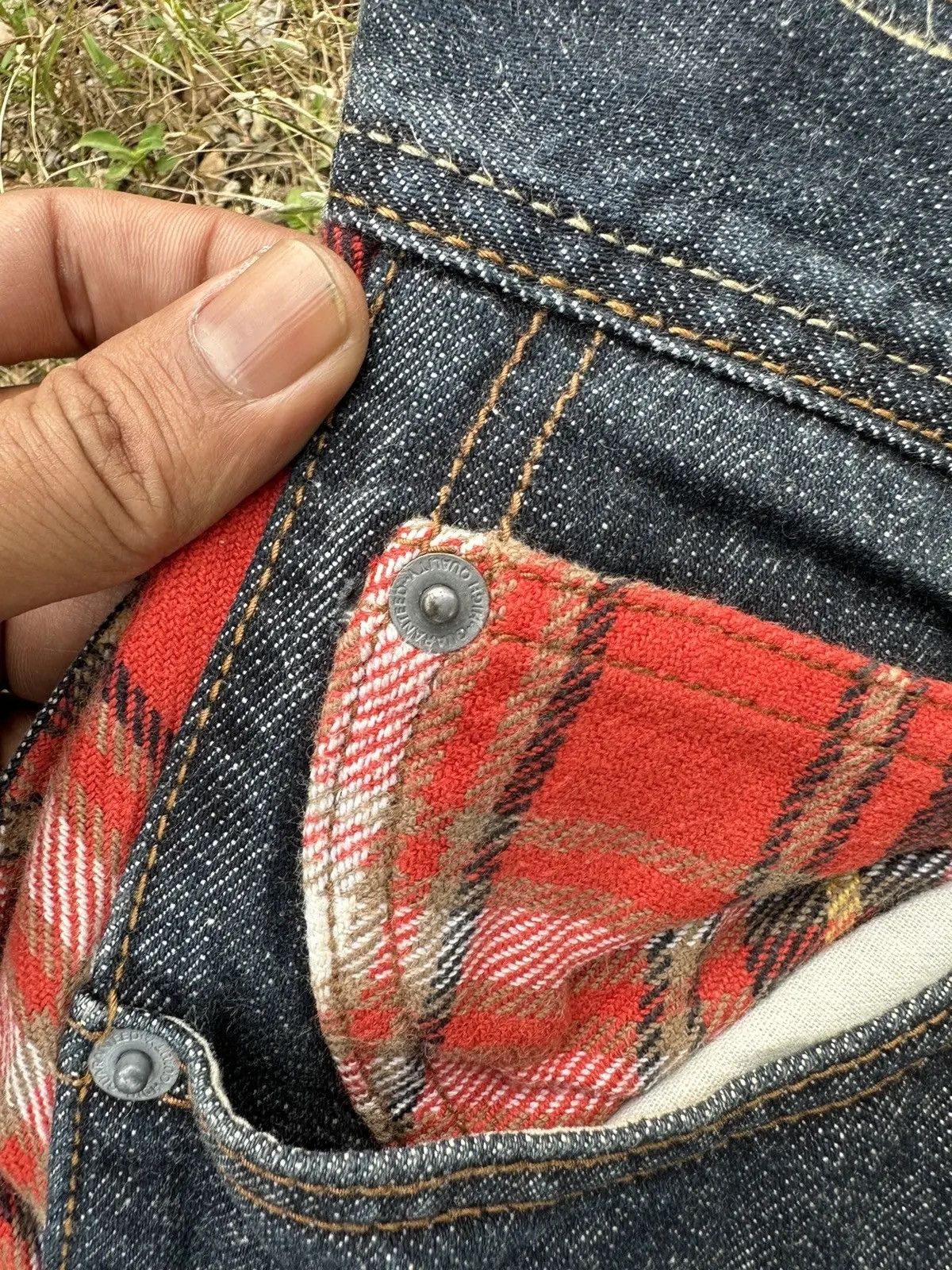Seditionaries MEMORY SPECIAL JEANS CURVE TWIST LEG CHECK PLAID DENIM PANTS Size US 30 / EU 46 - 7 Thumbnail