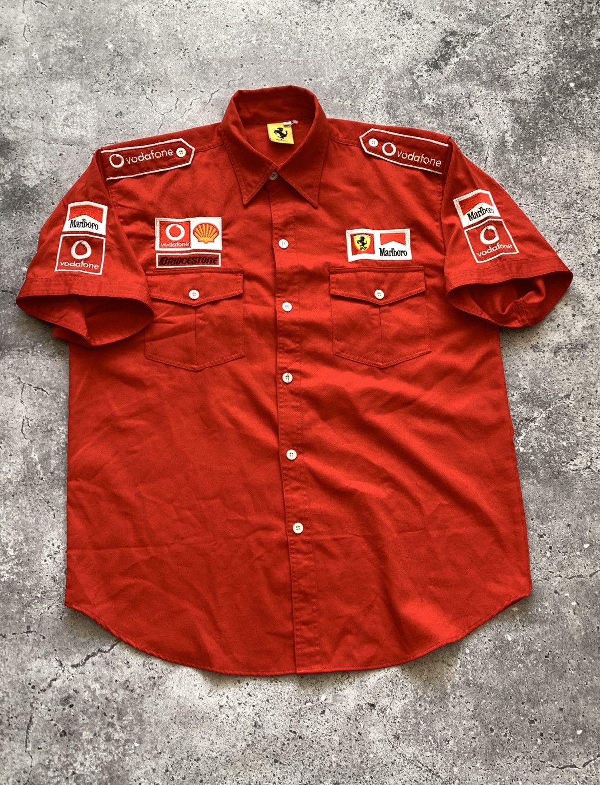 Ferrari 🔥VINTAGE 90s FERRARI F1 RACING TEAM MARLBORO SHIRT BUTTOP UP Size US XXL / EU 58 / 5 - 3 Thumbnail
