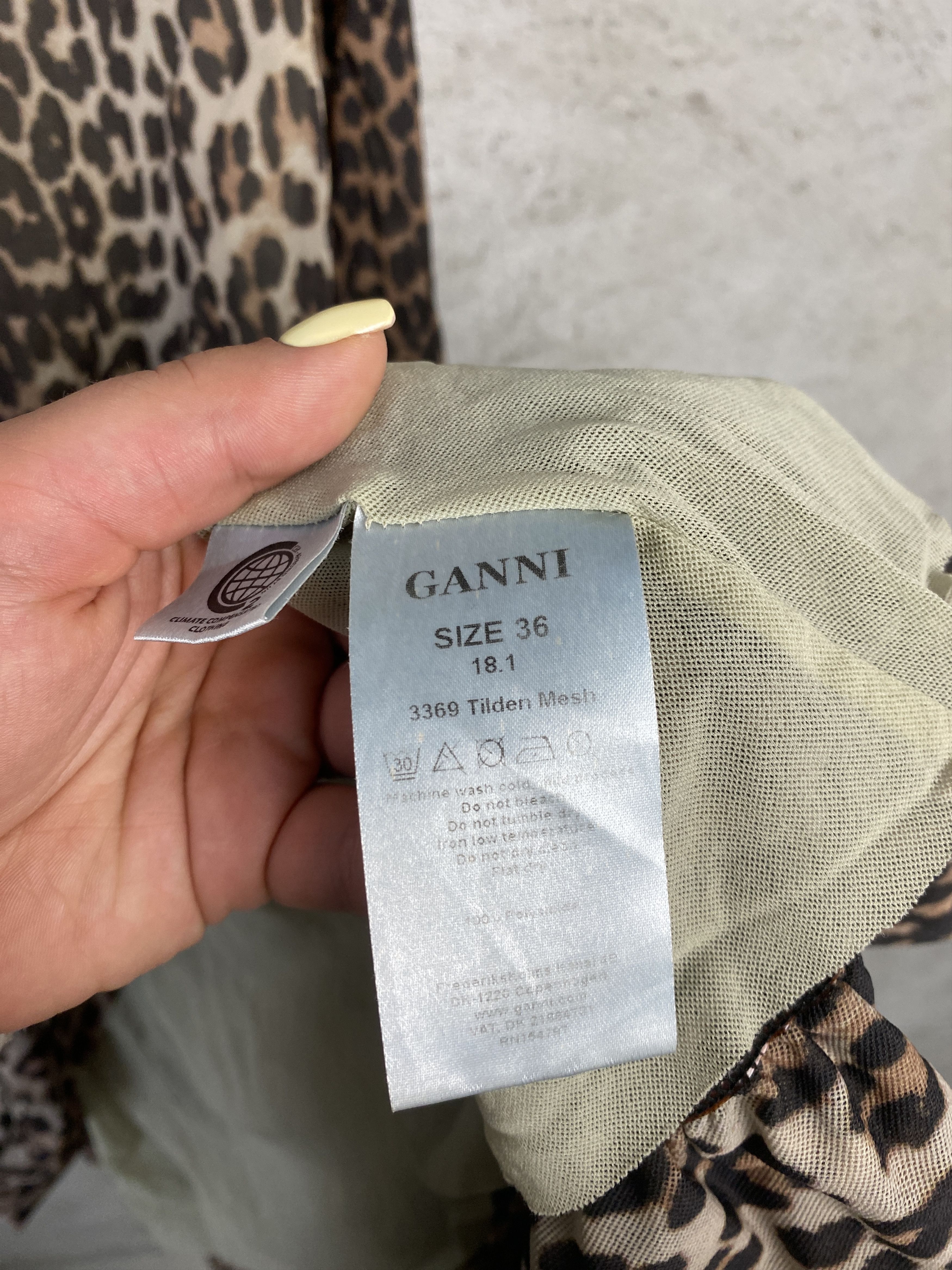 Ganni Ganni Tilden Mesh Women Wrap Dress Leopard Print Size XS / US 0-2 / IT 36-38 - 5 Thumbnail
