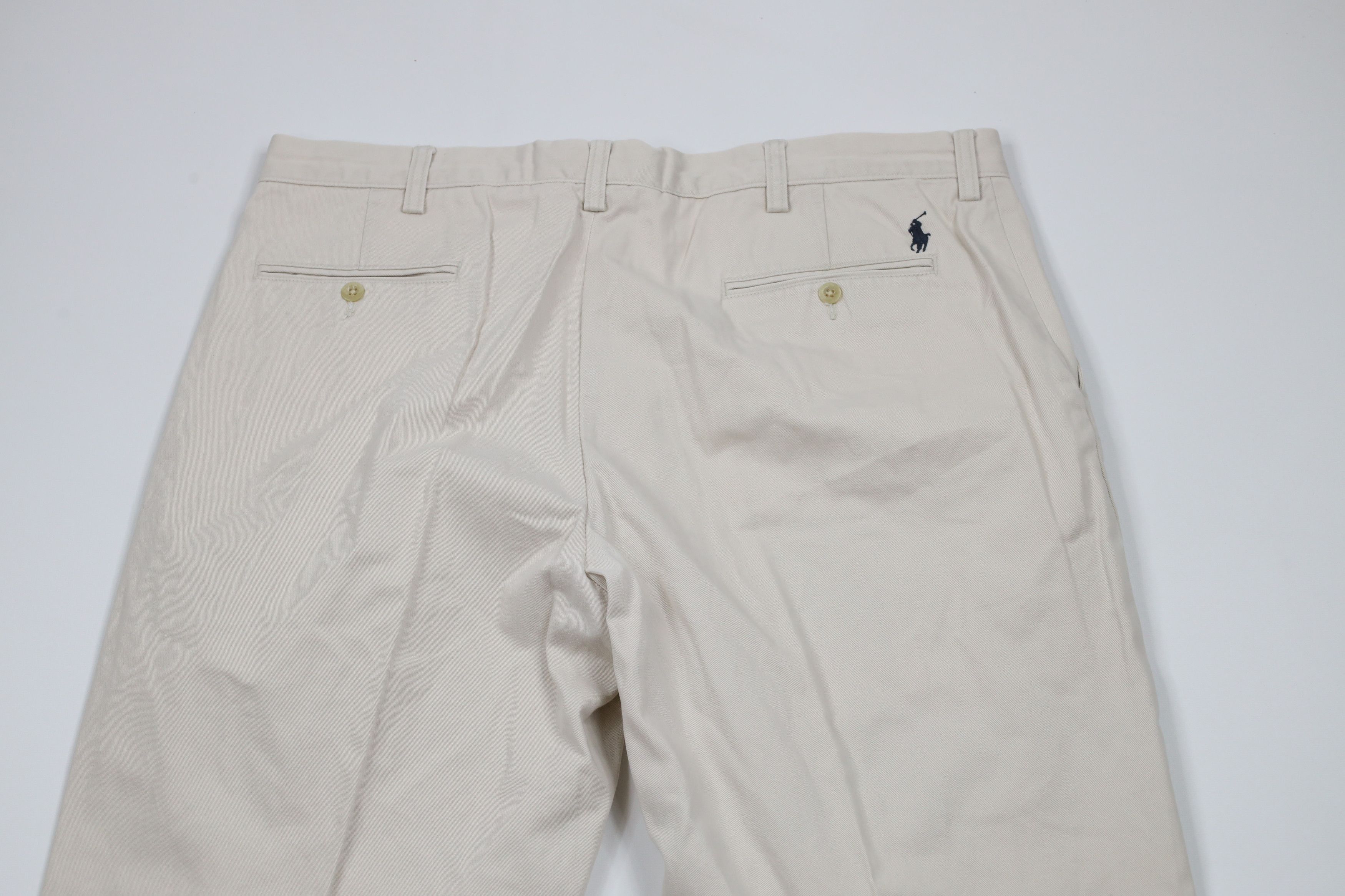 Ralph Lauren × Vintage Vintage 90s Ralph Lauren Wide Leg Chino Pants Beige Cotton Size US 38 / EU 54 - 11 Thumbnail