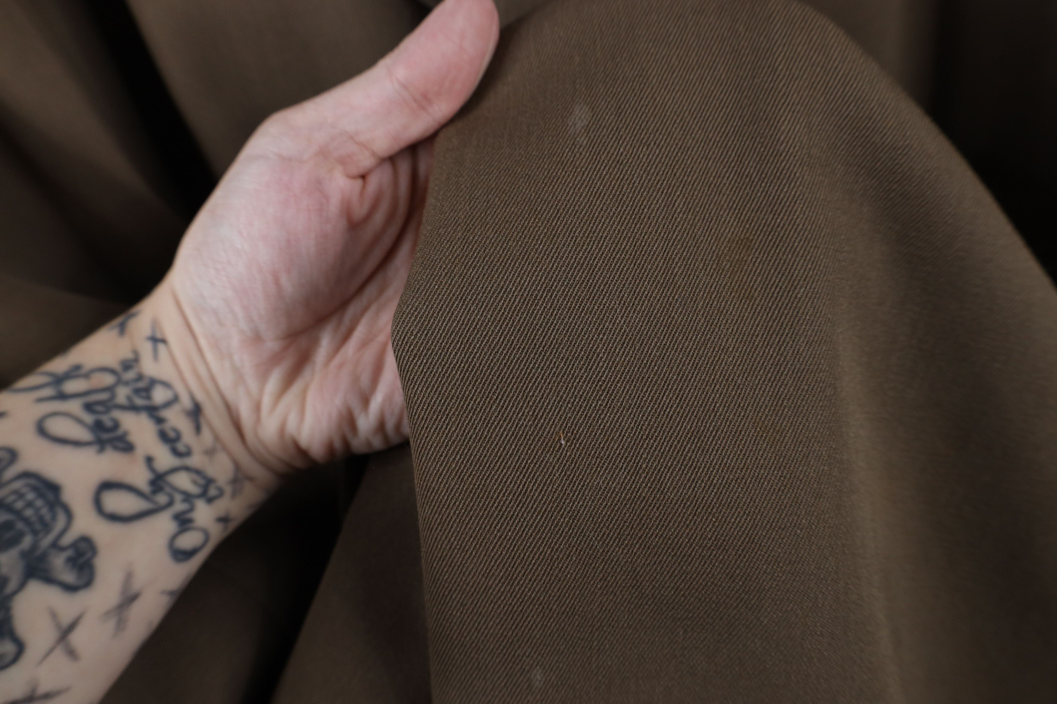 Vintage Vintage 50s 60s Rockabilly Wool Rayon Gabardine Trench Coat Size US XXL / EU 58 / 5 - 7 Thumbnail