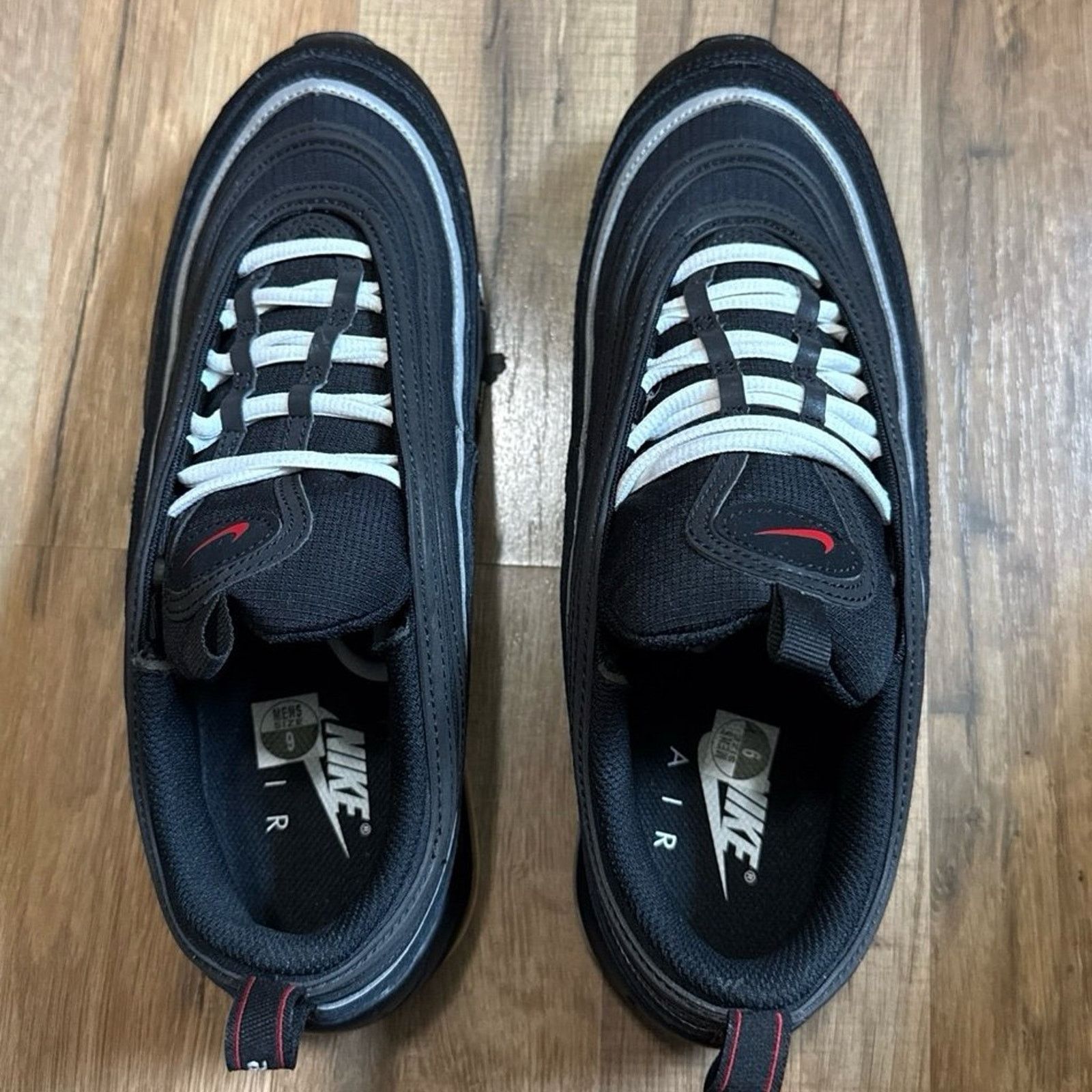 Nike Nike Air Max 97 Black White Sport Red Size US 9 / EU 42 - 3 Thumbnail