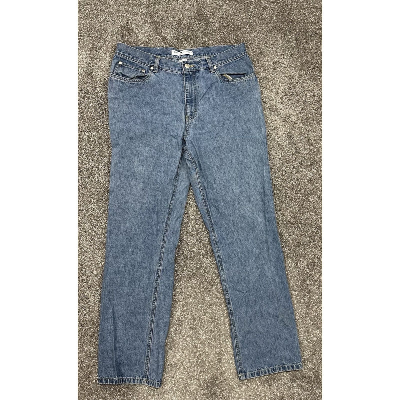 Tommy Hilfiger Vtg Tommy Hilfiger Womens Jean Size 14 USA Flag Graphic Blue Size 36" / US 14 / IT 50 - 4 Thumbnail