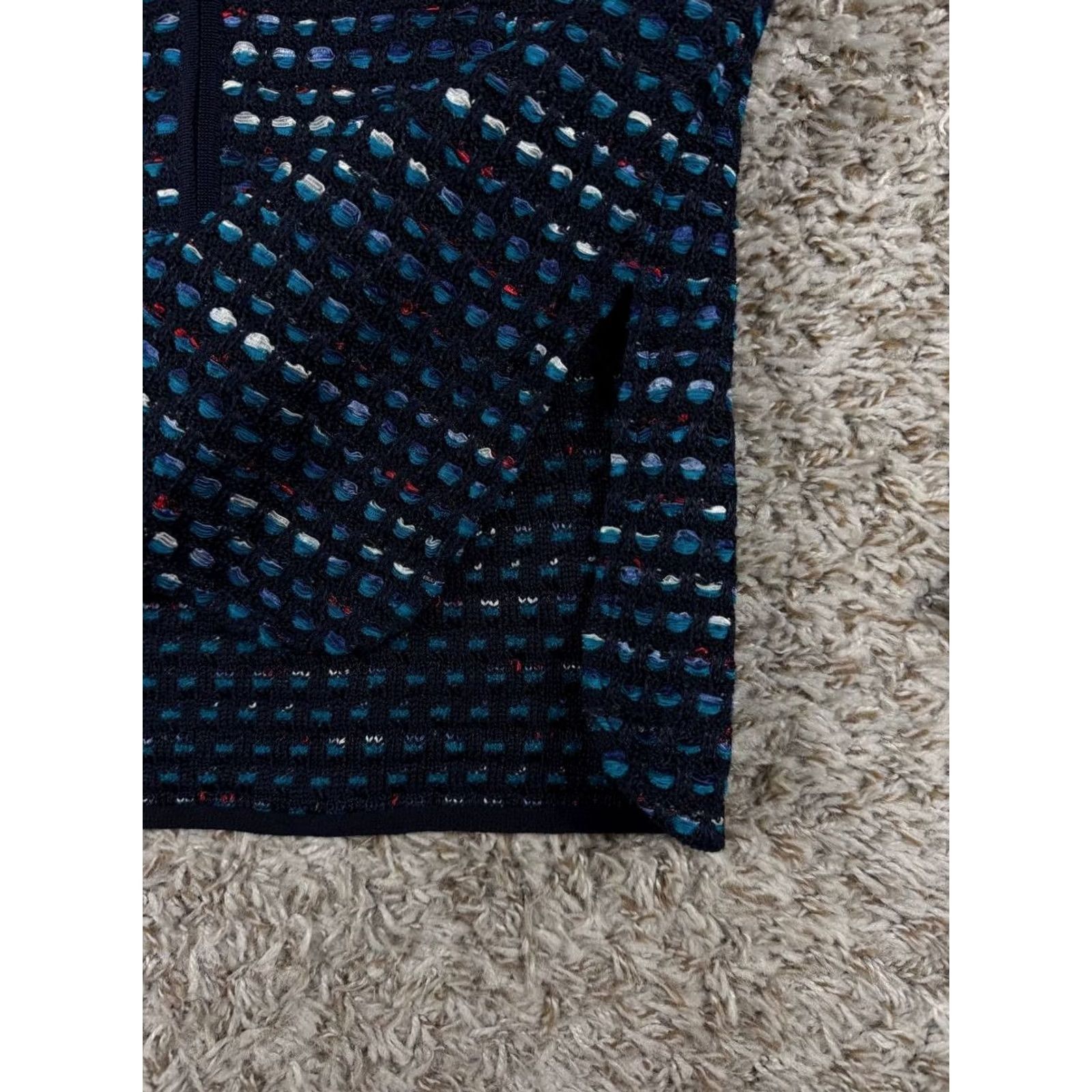 St. John St. John Textured Knit Zip Front Jacket Sweater Size 6 Made USA Women Crewneck Full Zip Blue Knit Fall Winter Spring Regular Shirt/Hoodie? Size M / US 6-8 / IT 42-44 - 4 Thumbnail