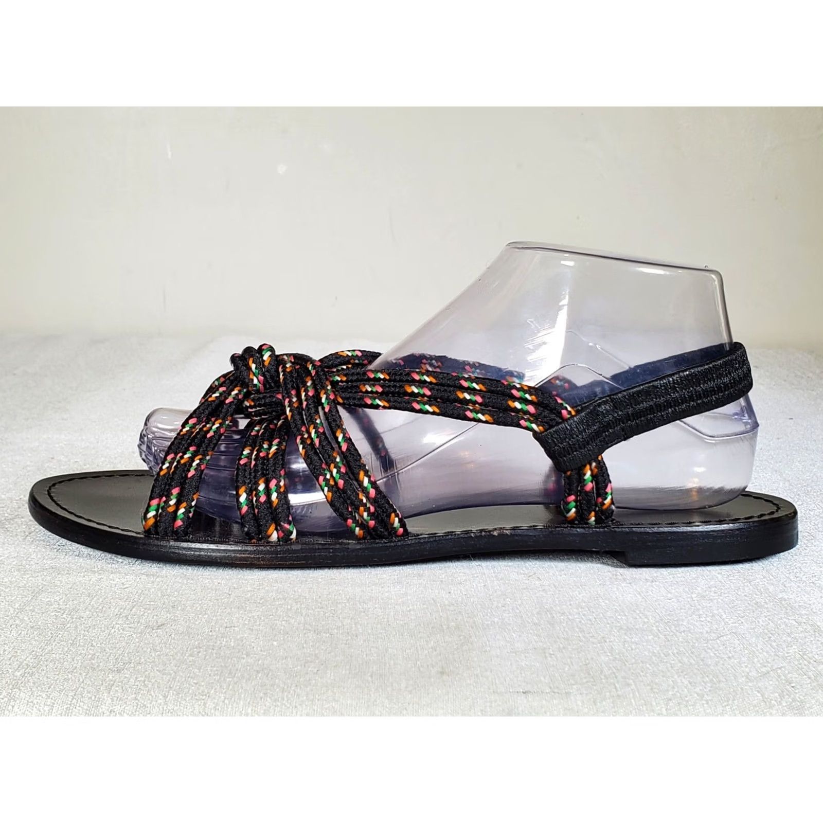 Anthropologie Anthropologie Reeta Sandals Women's US 10 Leather Knotted Stretch Strap Casual Slingbacks Multicolor Size US 10 / IT 40 - 5 Thumbnail