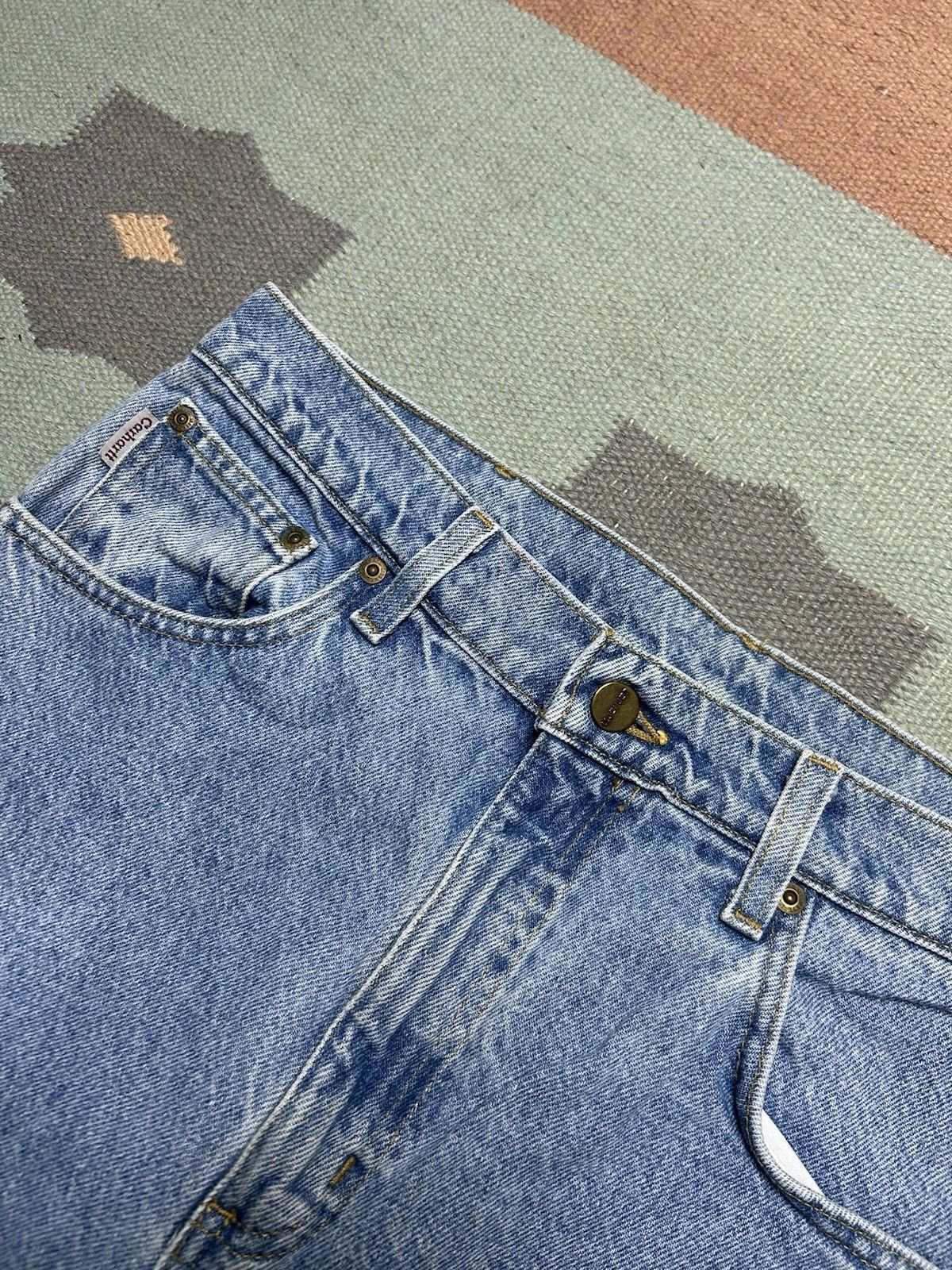 Vintage Vtg Carhartt jeans loose relaxed taper B17 skater work 33x33 Size US 33 - 6 Thumbnail