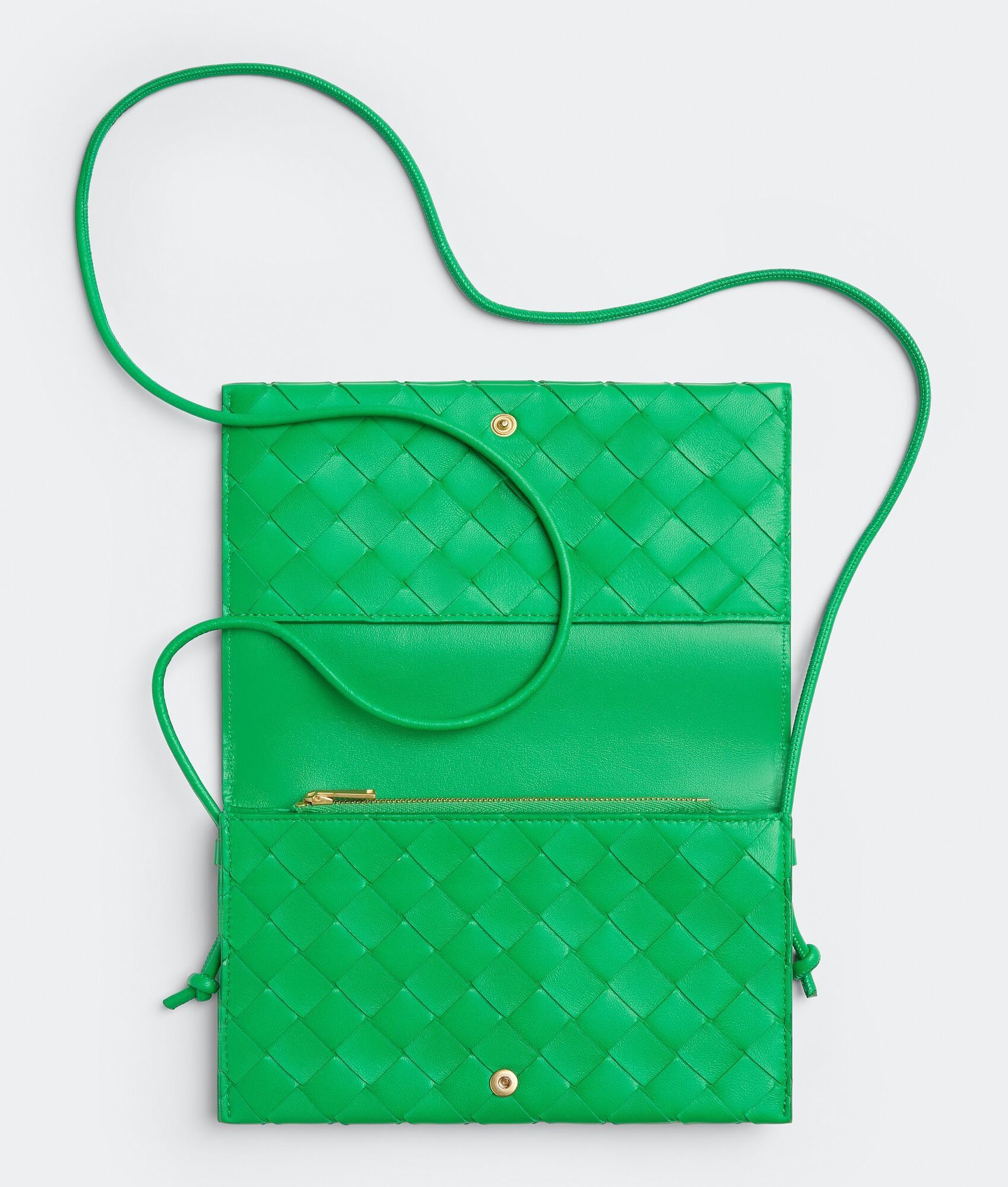 Bottega Veneta o1n1vont1224 Size: OS / Intrecciato Wallet On Strap in Green Size ONE SIZE - 4 Thumbnail