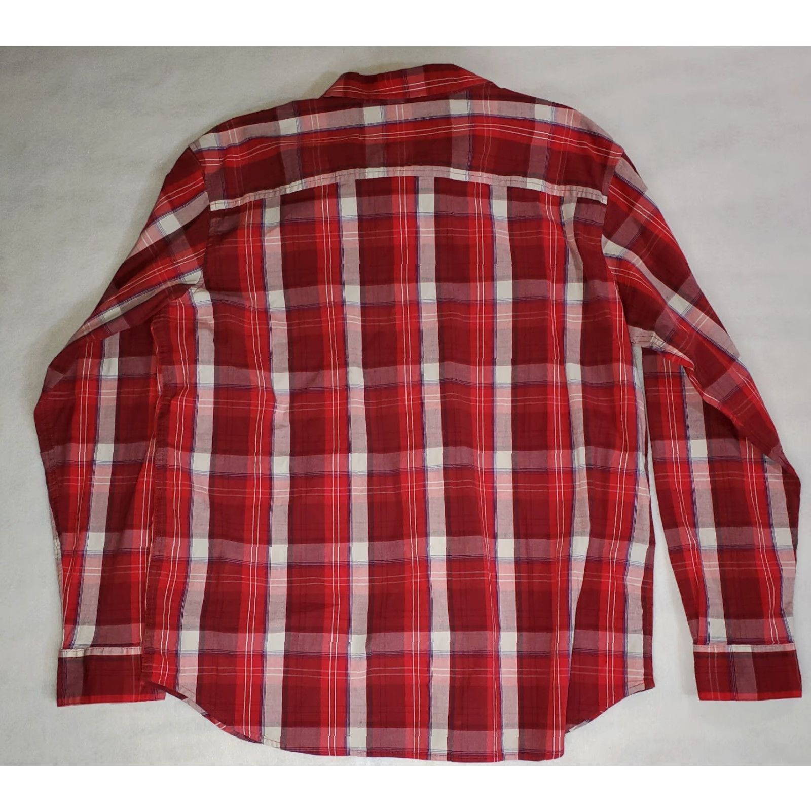 Vintage Columbia Mens Shirt XL Red Plaid Long Sleeve Button-Down Button-Up Collared Pocketed Regular Fit Casual Business Travel Workwear Outdoors Size US XL / EU 56 / 4 - 4 Thumbnail
