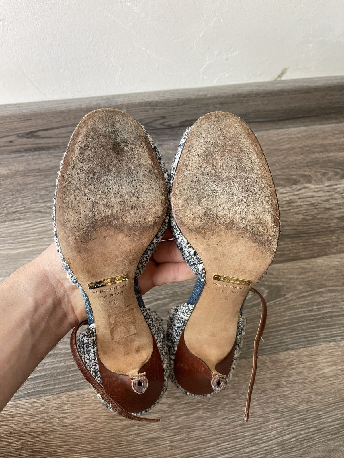 Dolce & Gabbana Dolce & Gabbana Heels Shoes pumps tweed and jeans Size US 8 / IT 38 - 8 Thumbnail