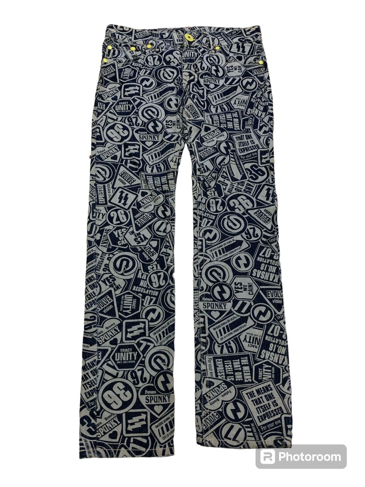 Hysteric Glamour × Japanese Brand 💥Vintage Japanese Sky Bomber Overprint Denim Size 30" / US 8 / IT 44 - 3 Thumbnail