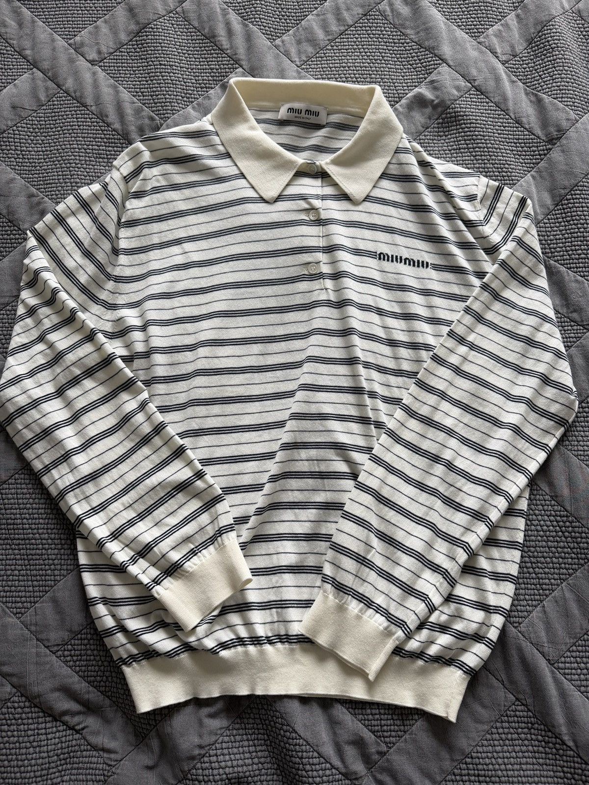 Miu Miu Miu Miu striped polo Size US S / EU 44-46 / 1 - 1 Thumbnail