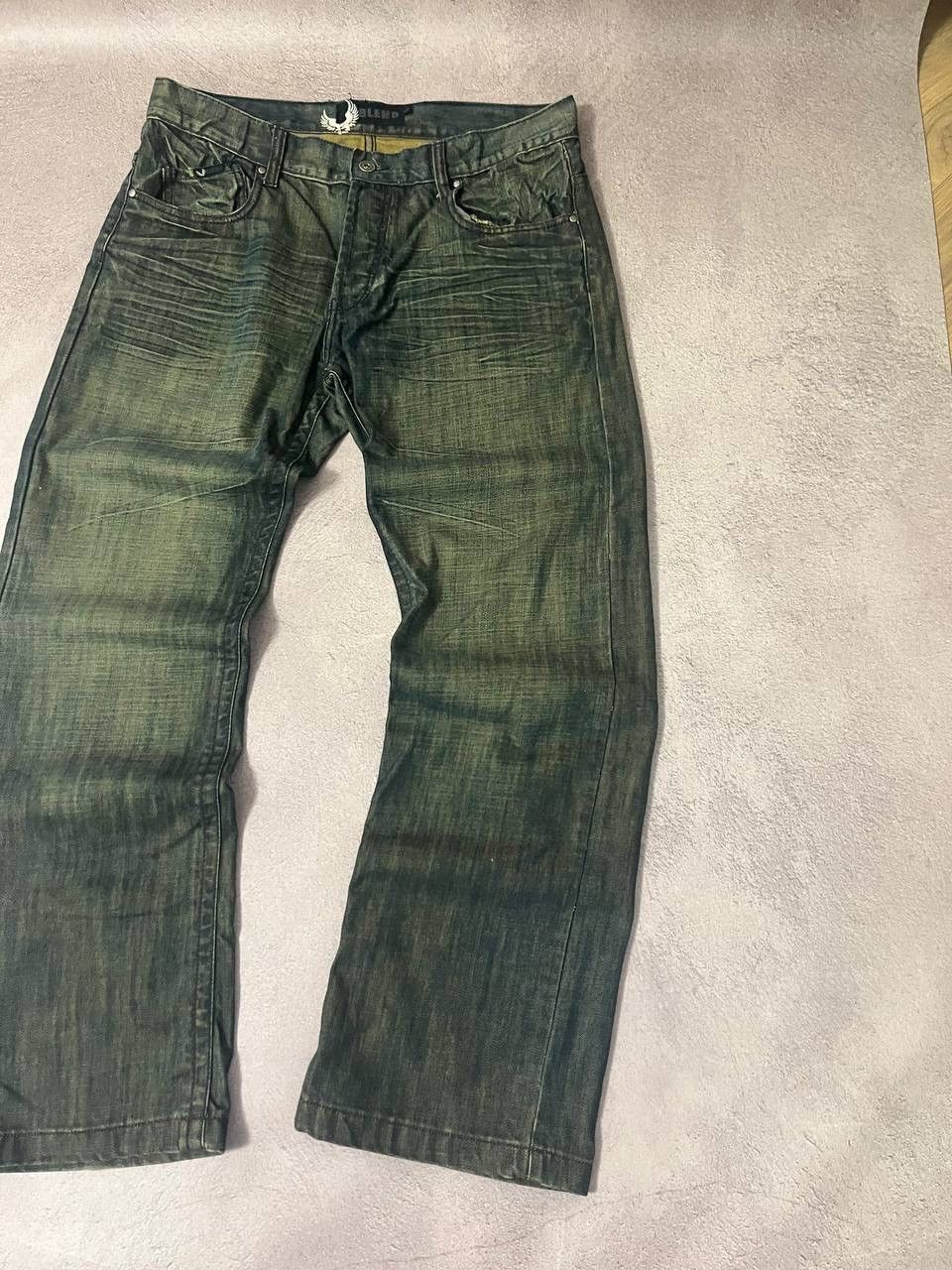 Faded Crash denim thrashed y2k distressed jeans