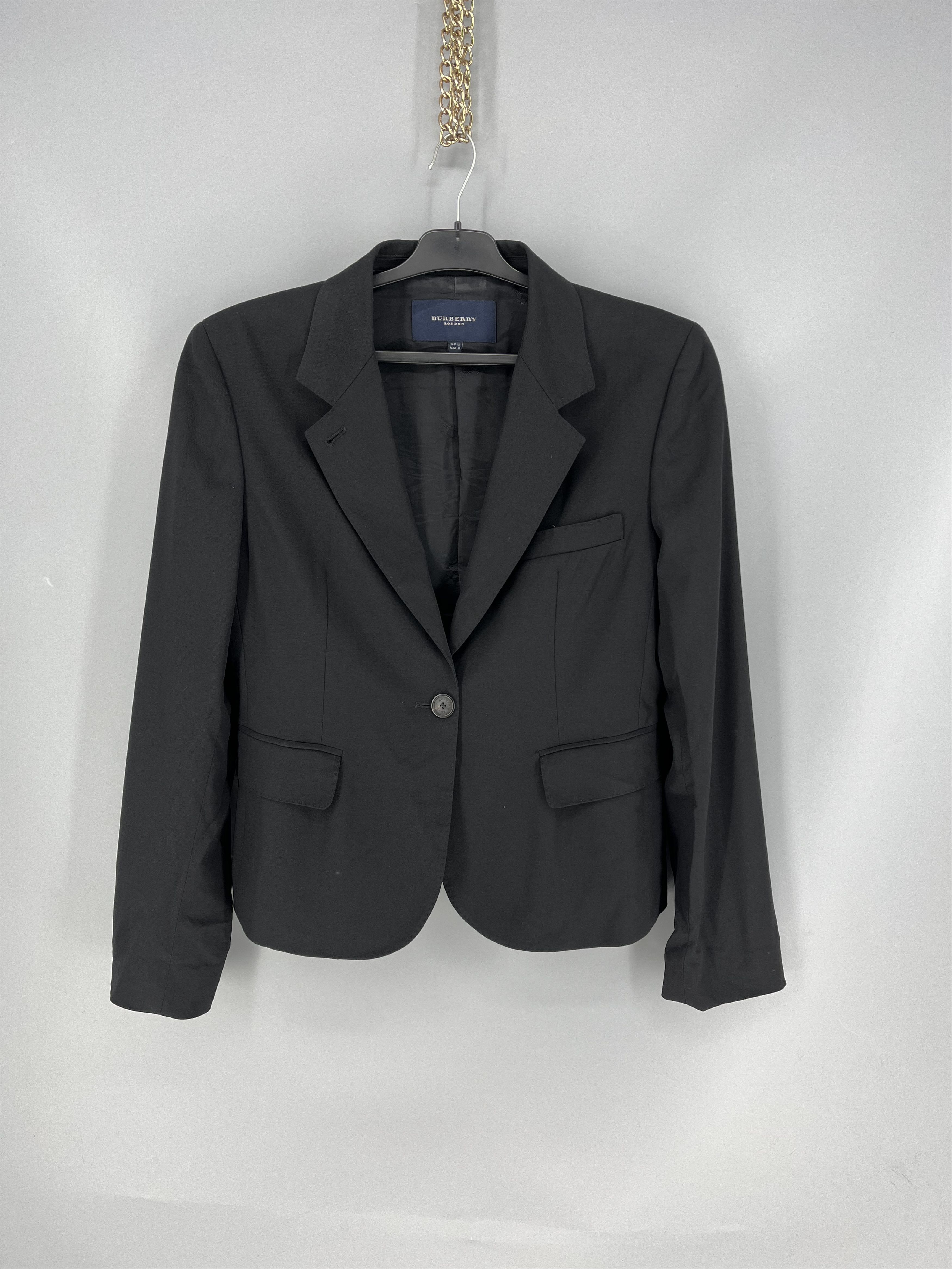 Burberry Burberry Womens Classic Lapel Single Button Blazer Jacket Size L / US 10 / IT 46 - 1 Thumbnail