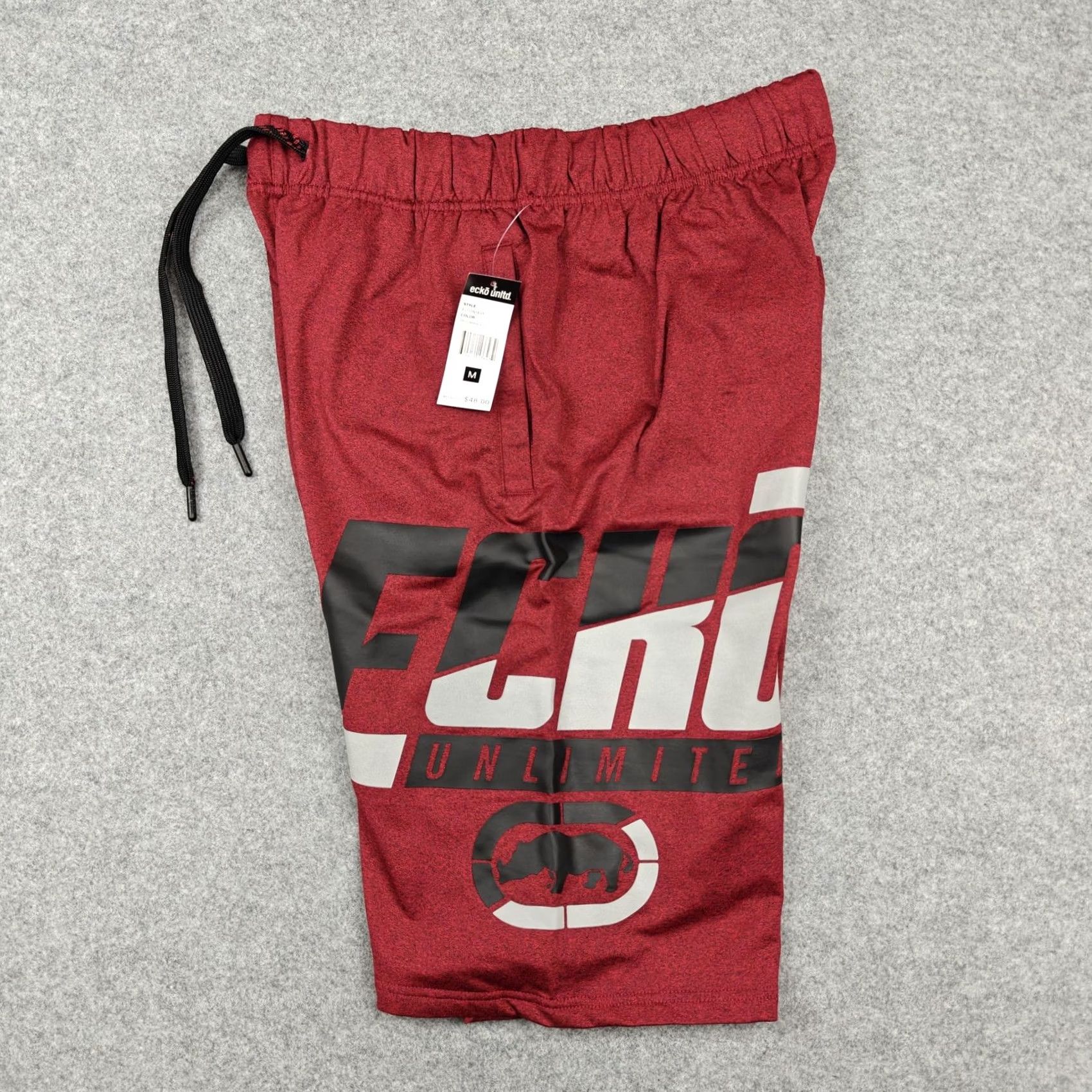 Ecko Unltd. Ecko Unltd Shorts Mens M Red Marled Drawstring Logo Pockets Athletic Size US 31 - 6 Thumbnail