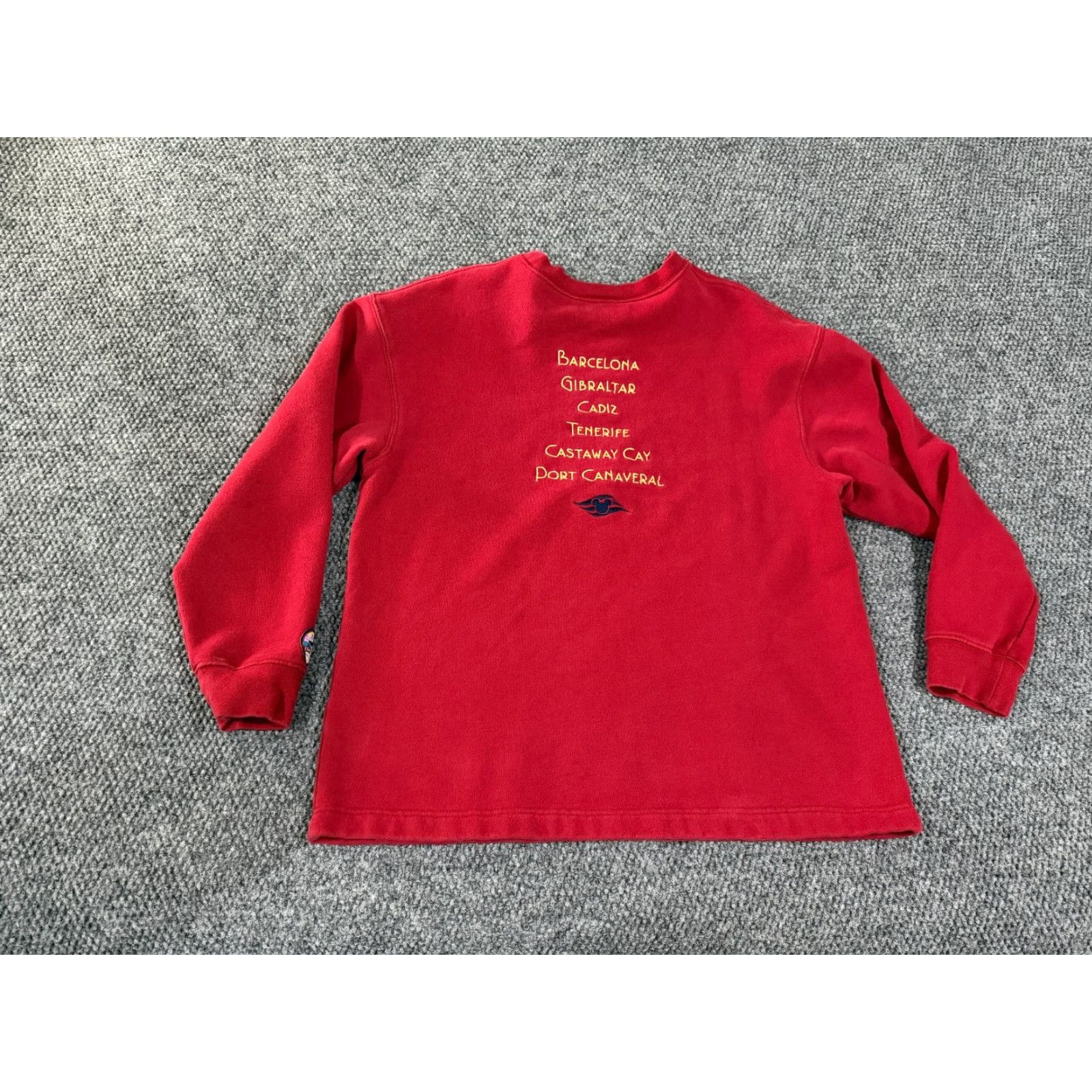 Disney VINTAGE Disney Cruise Line Sweatshirt Mens M Red Crew Neck Zip Hooded Mickey Mouse Retro Logo 90s Mens Size US M / EU 48-50 / 2 - 7 Thumbnail