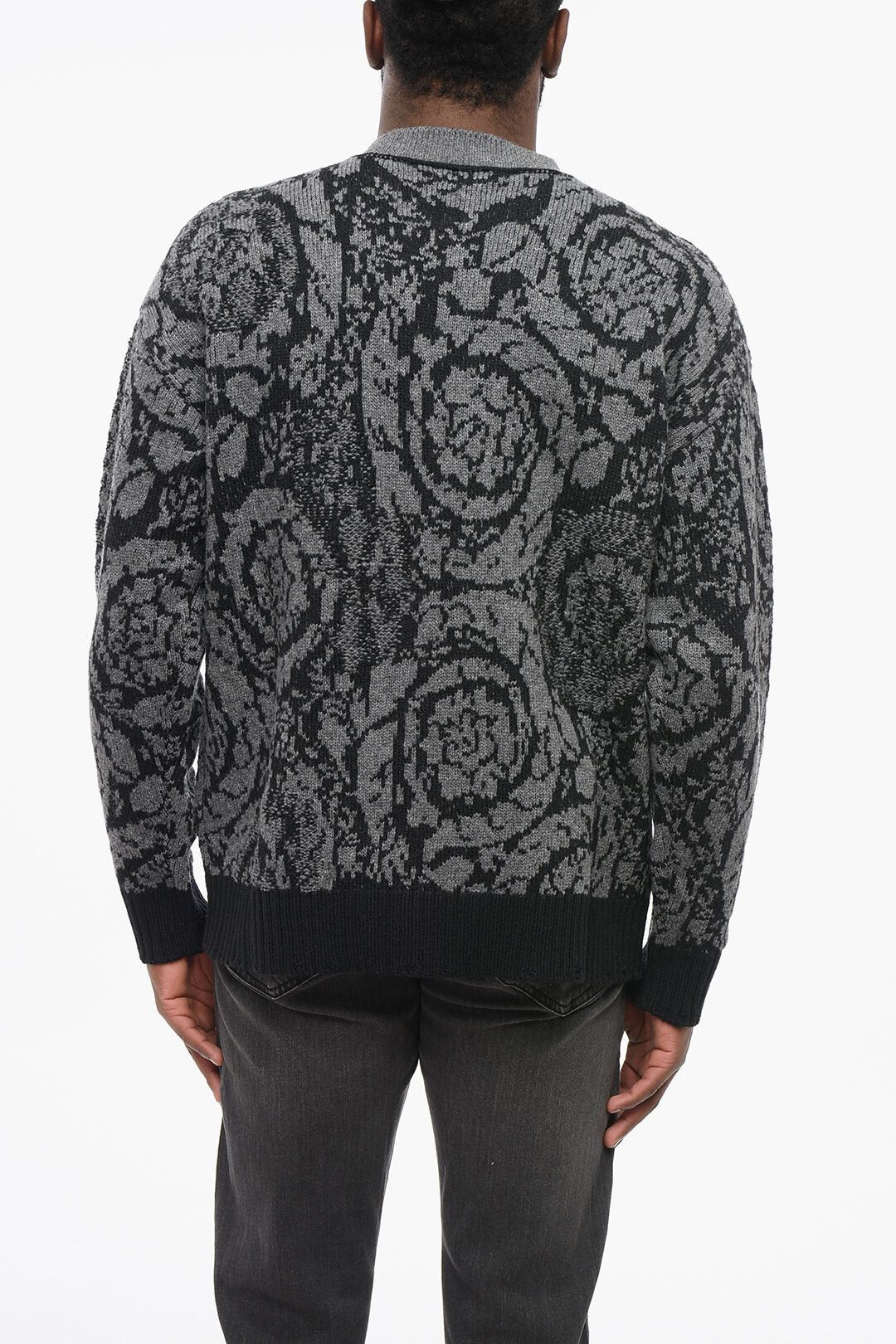 Versace og1mm0426 Virgin Wool Crewneck Sweater in Grey Size US L / EU 52-54 / 3 - 2 Thumbnail