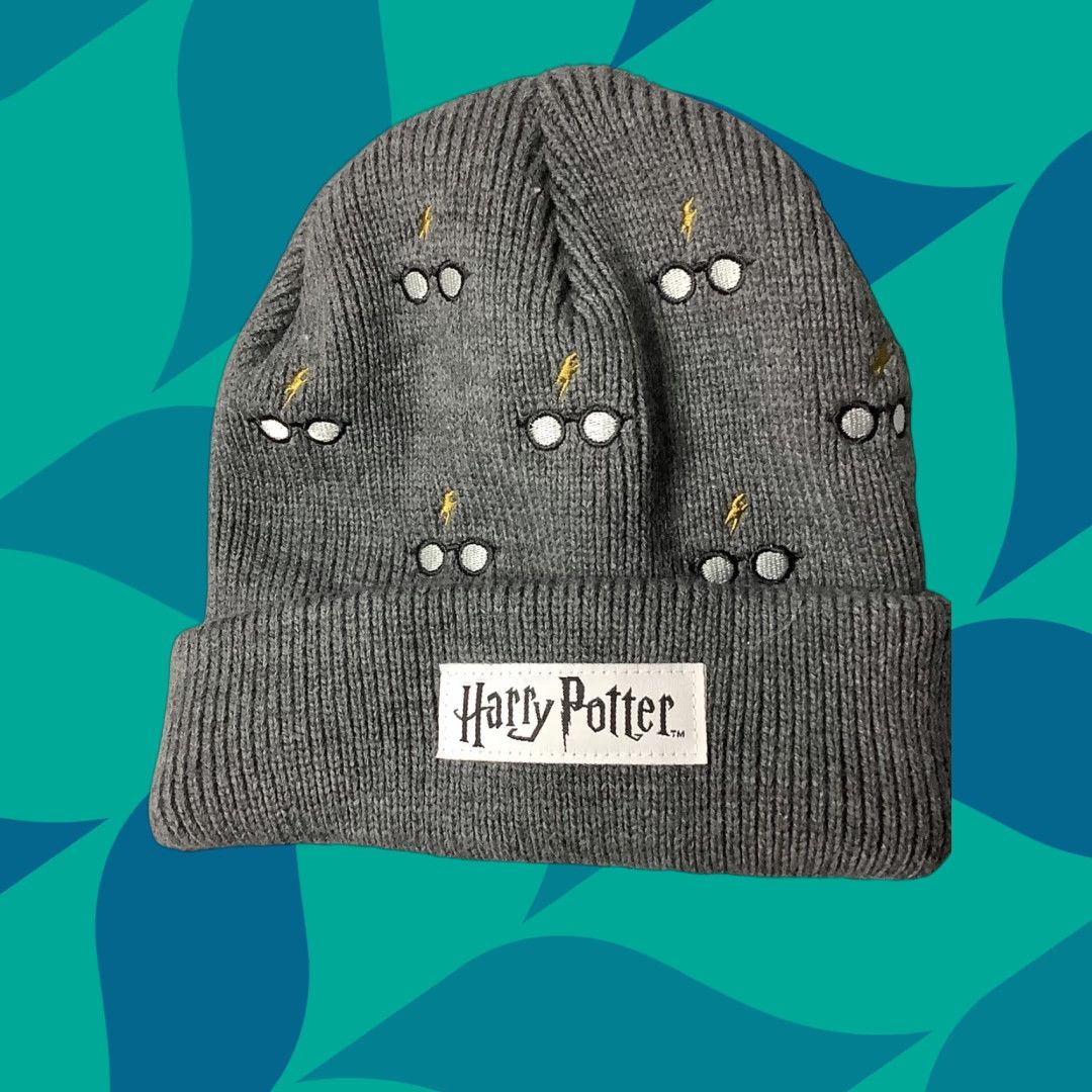 Vintage Harry Potter Beanie Hat Gray One Size Fleece Lined Fold Over Glasses AOP Mens Beanie Size US M / EU 48-50 / 2 - 1 Thumbnail