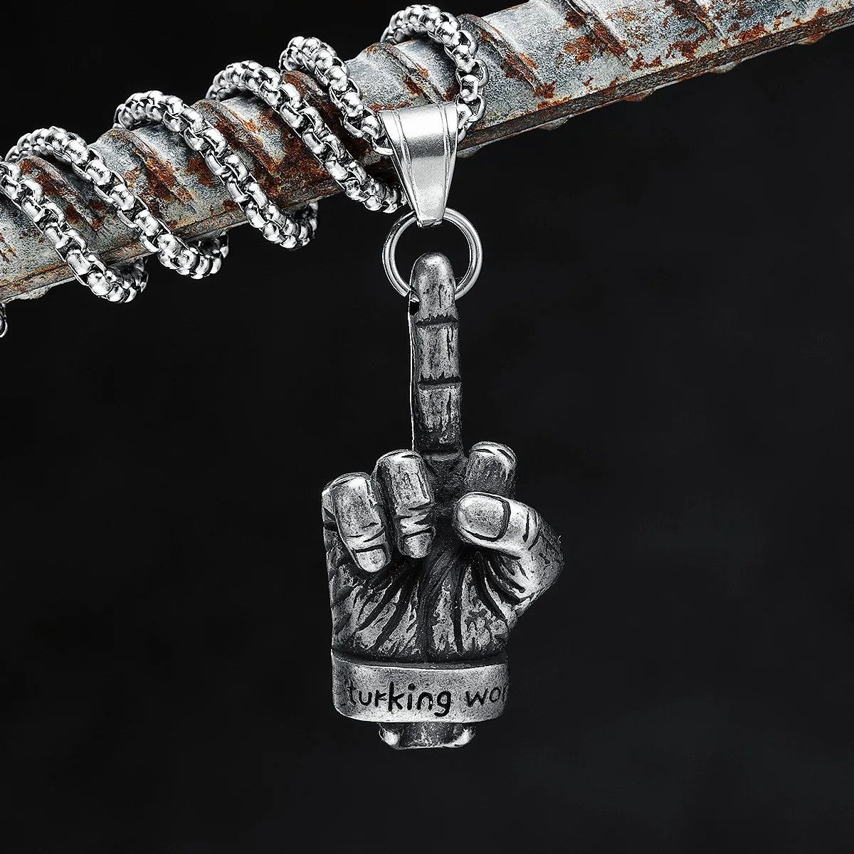 Jewelry Middle Finger Necklace Size ONE SIZE - 3 Thumbnail