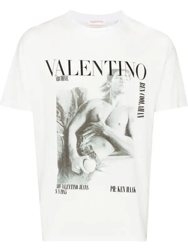Valentino o1y0525 Logo T-Shirt in White Size US S / EU 44-46 / 1 - 1 Thumbnail