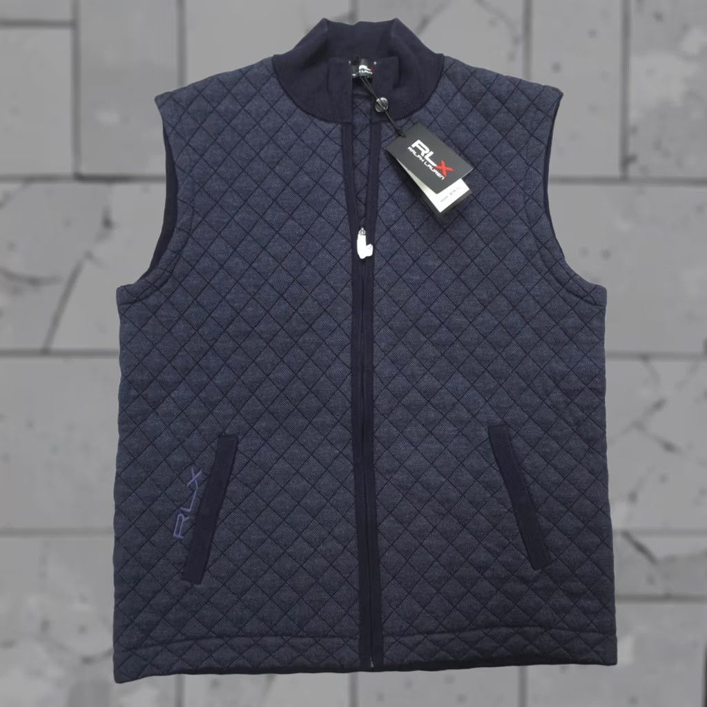 Ralph Lauren VINTAGE Ralph Lauren RLX Golf Full Zip Vest Mens M Quilted Silk Blend Blue 298.00 Size US M / EU 48-50 / 2 - 1 Thumbnail