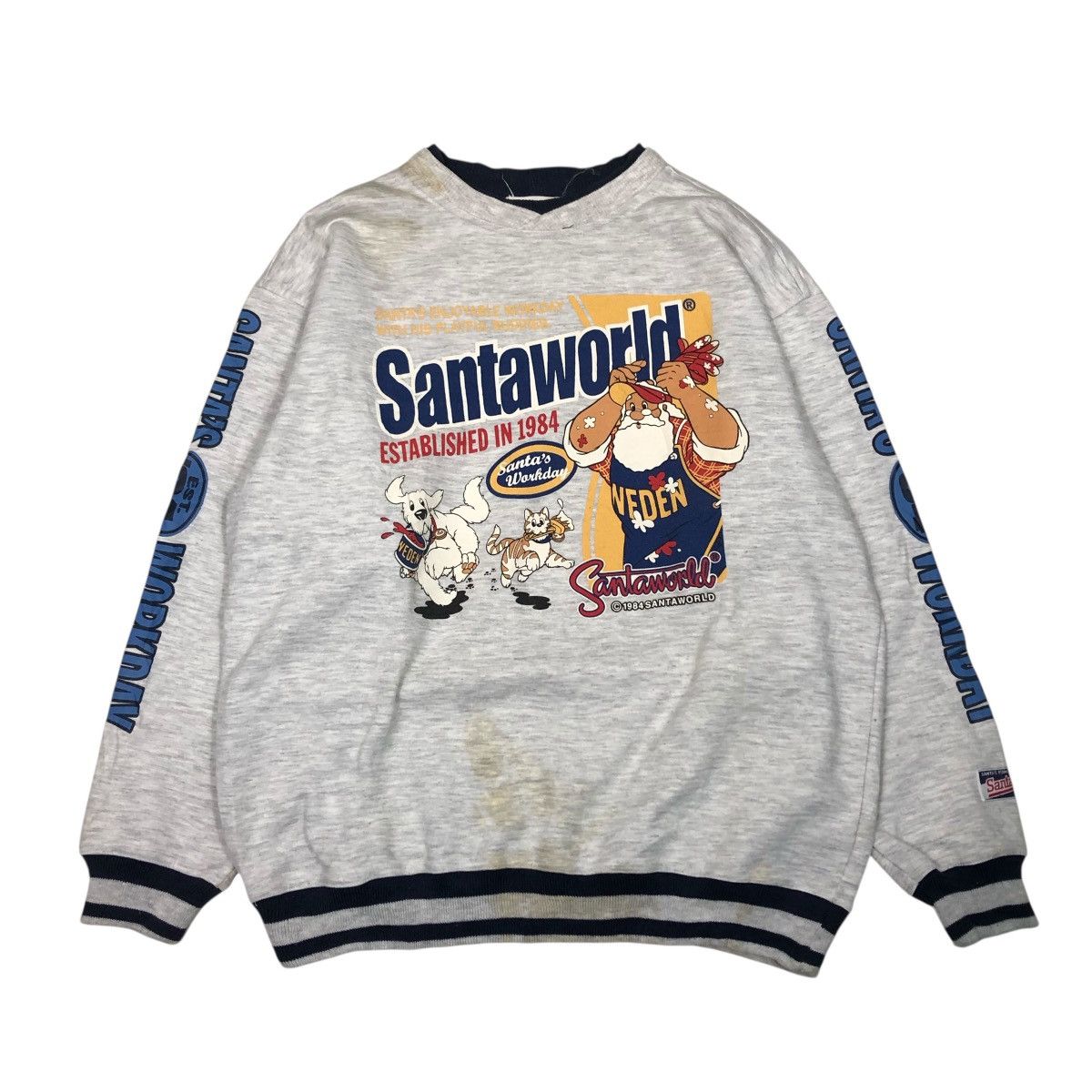 Japanese Brand 📌Vintage Sweatshirt Crewneck Santaworld Big Logo Cartoon Size US L / EU 52-54 / 3 - 1 Thumbnail